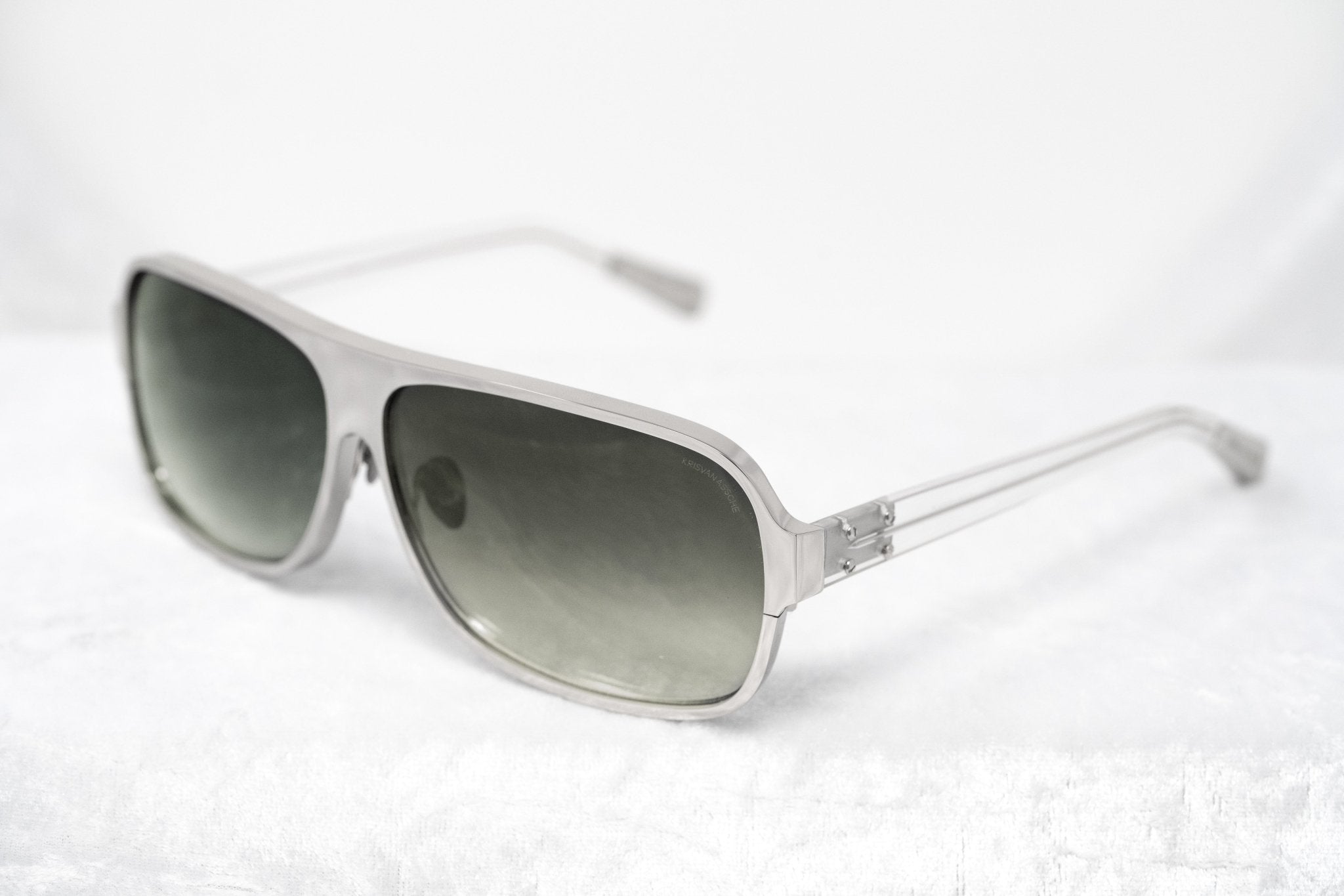 Kris Van Assche Sunglasses Rectangular Silver and Green-GR8 Sunglasses