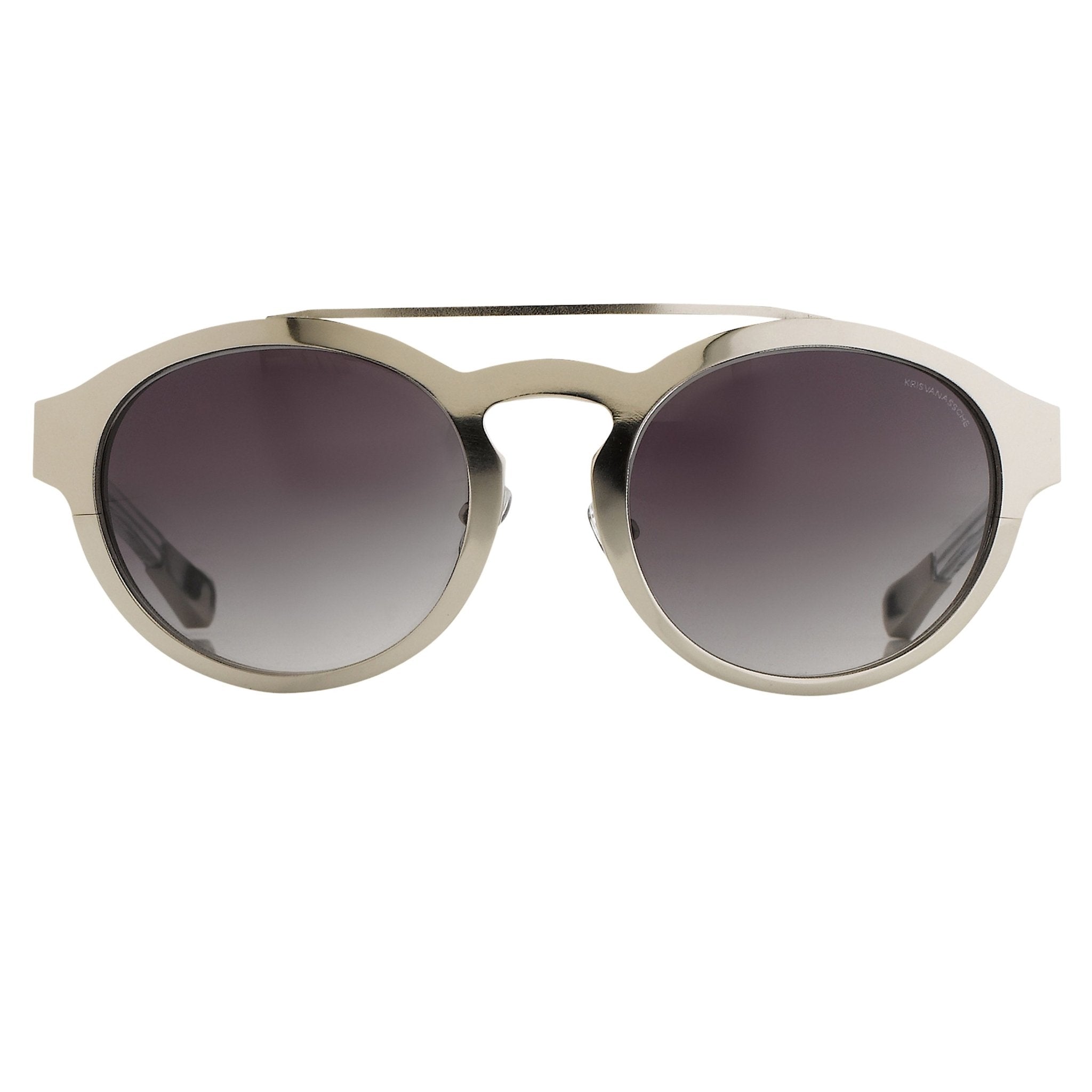 Kris Van Assche Sunglasses Round Shiny Silver and Grey-GR8 Sunglasses