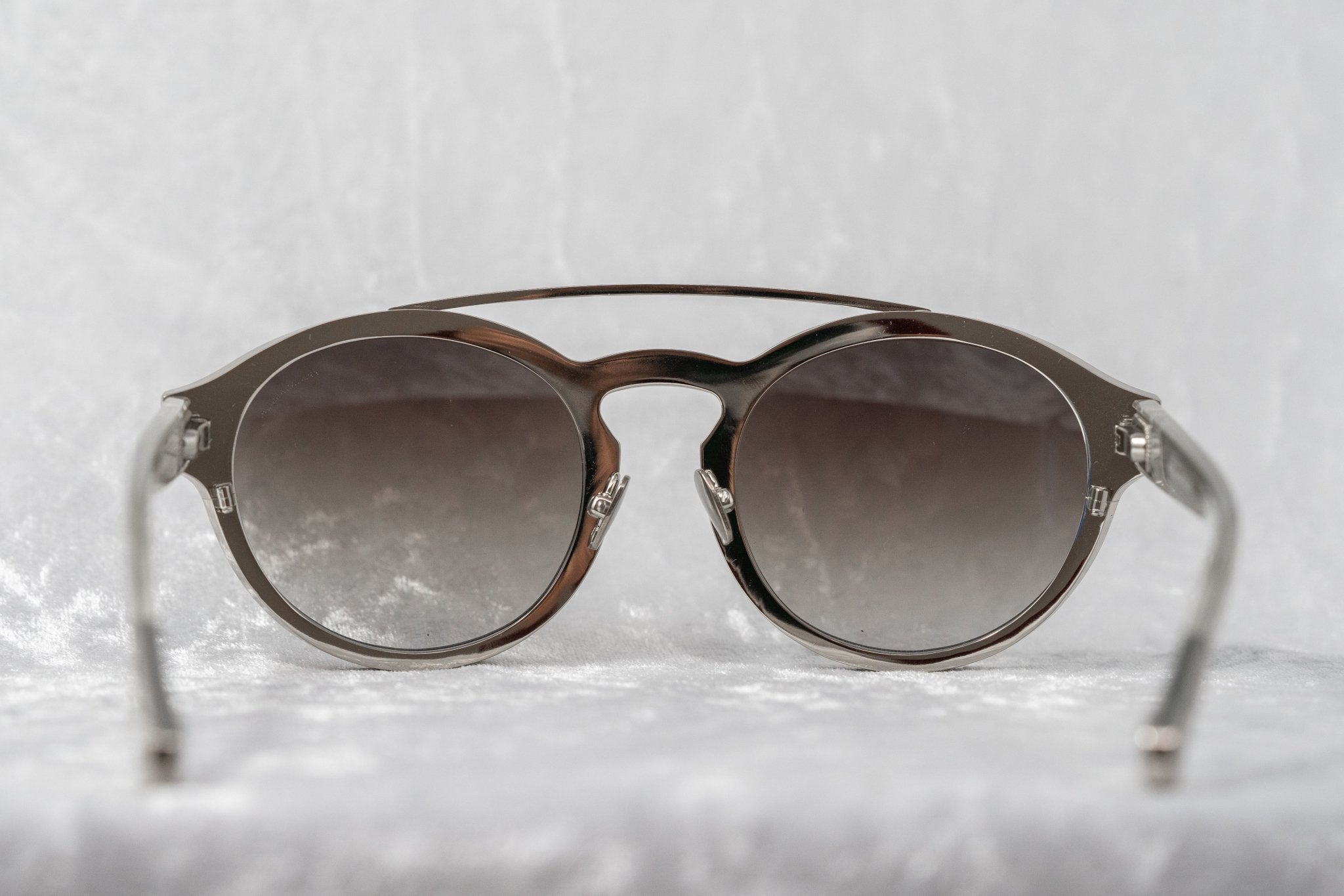 Kris Van Assche Sunglasses Round Shiny Silver and Grey-GR8 Sunglasses