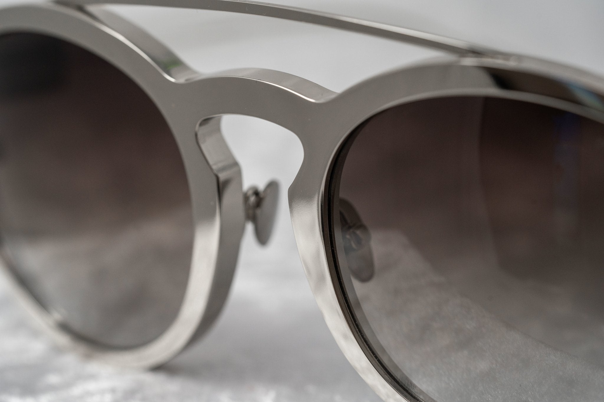 Kris Van Assche Sunglasses Round Shiny Silver and Grey-GR8 Sunglasses