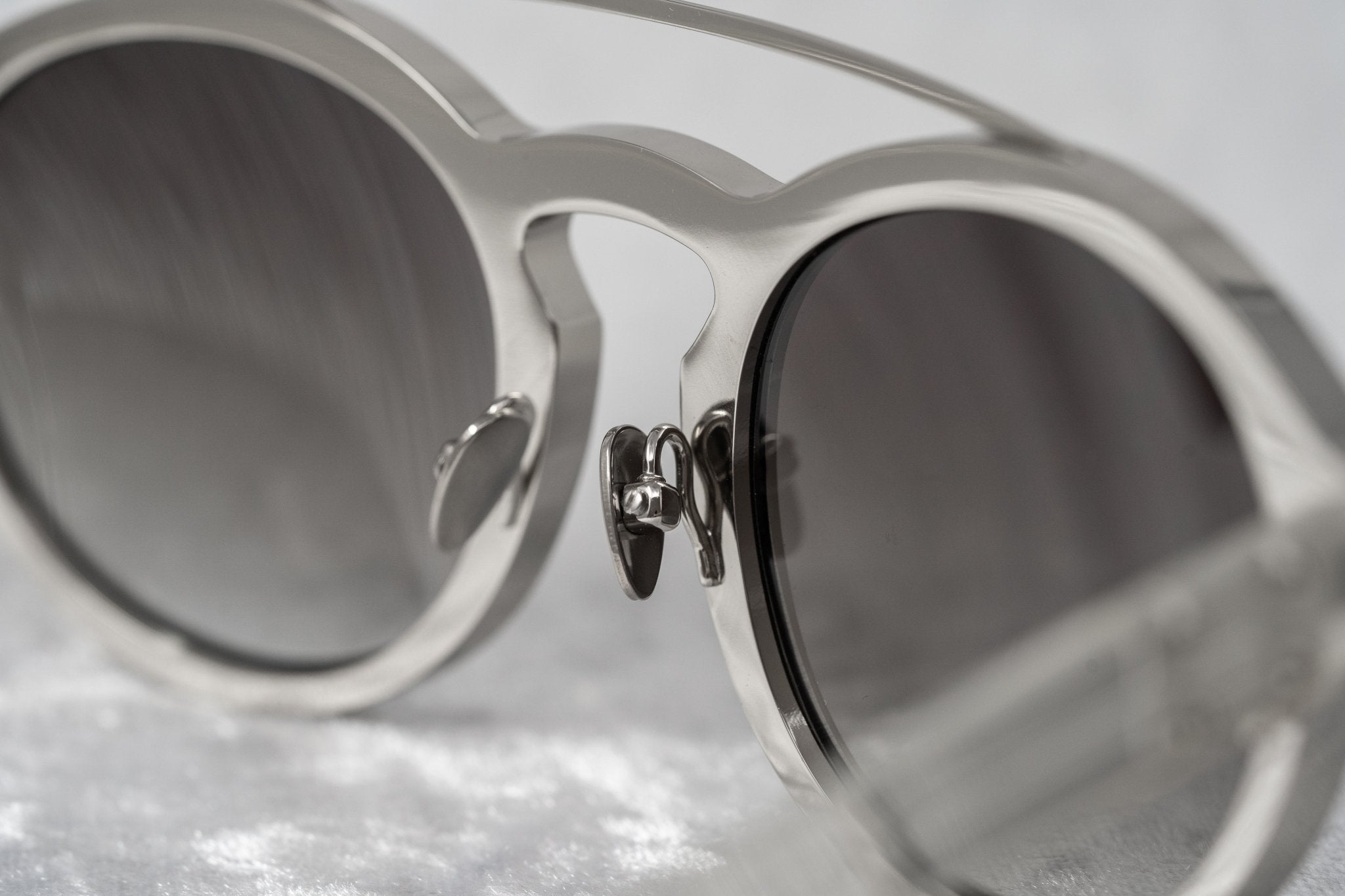 Kris Van Assche Unisex Sunglasses Oval Shiny Silver and Grey Graduated Lenses - KVA4C4SUN - Watches & Crystals