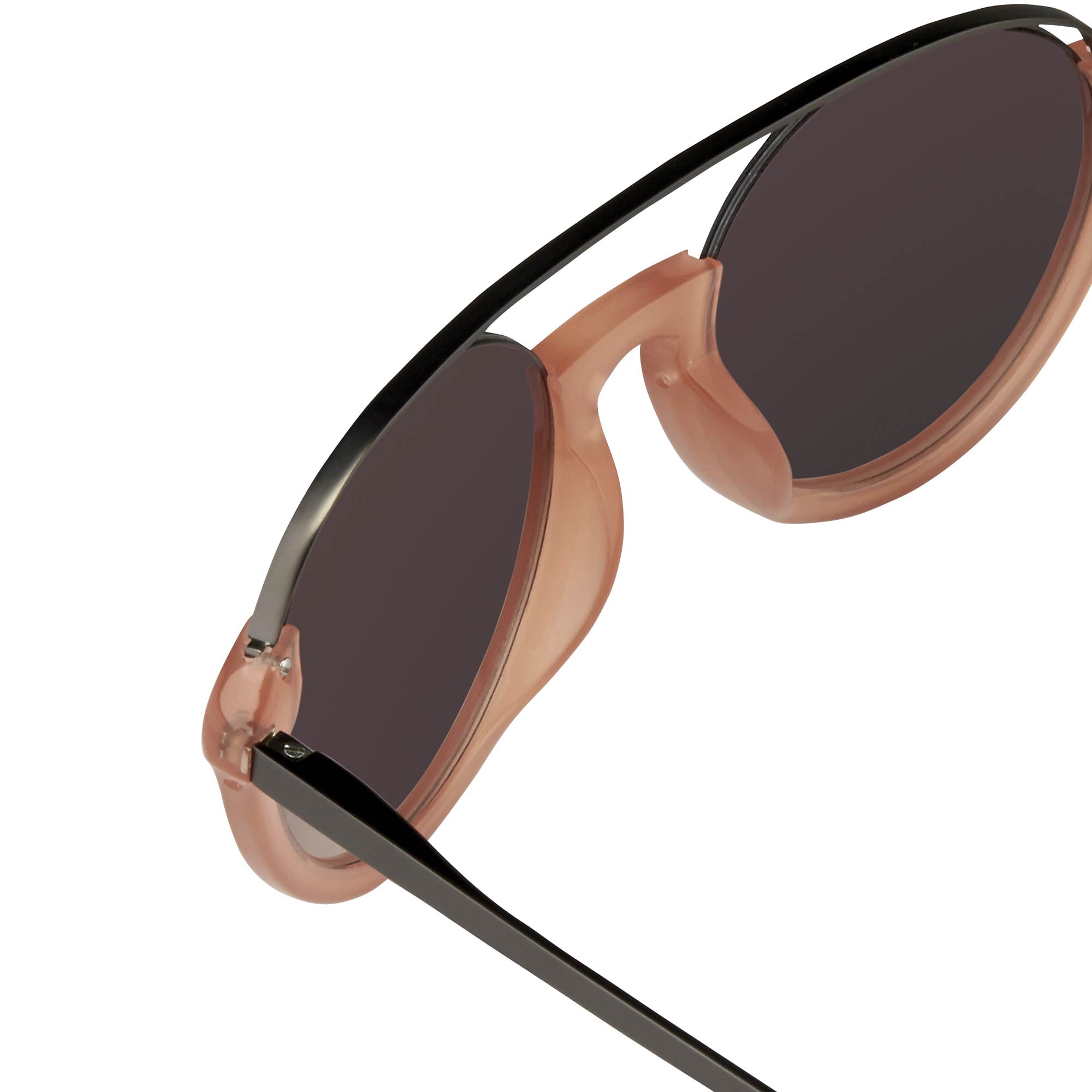 Kris Van Assche Sunglasses Double Bridge Round Apricot and Brown-GR8 Sunglasses