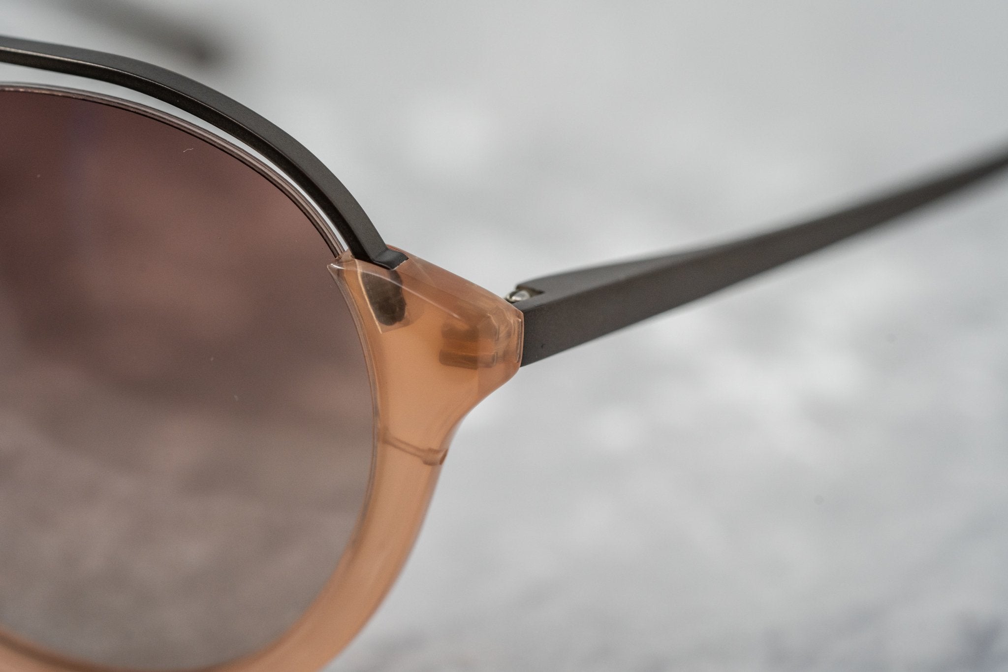 Kris Van Assche Sunglasses Double Bridge Round Apricot and Brown-GR8 Sunglasses