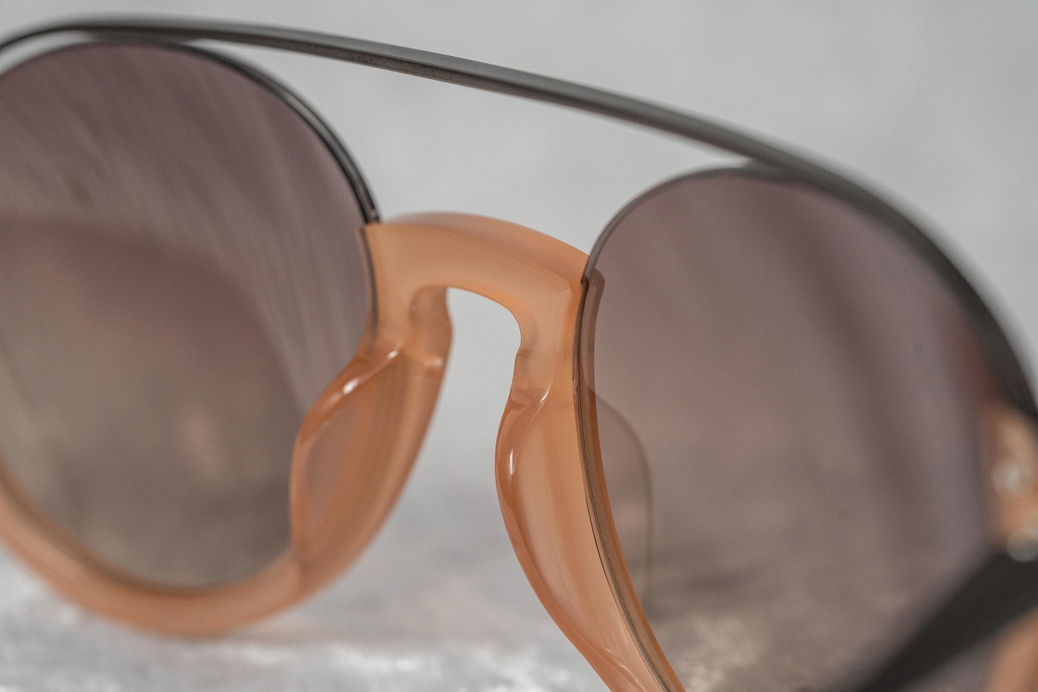 Kris Van Assche Sunglasses Double Bridge Round Apricot and Brown-GR8 Sunglasses