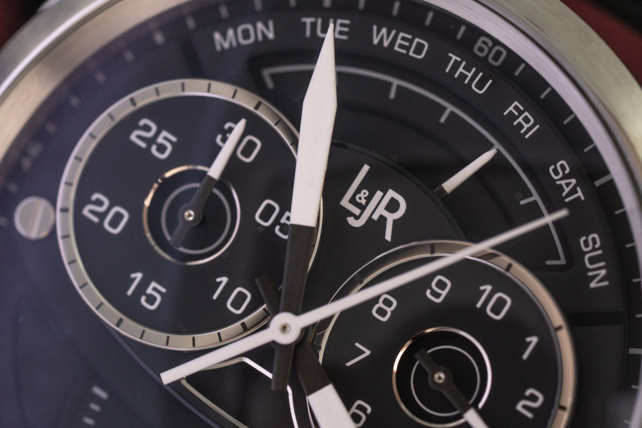 L&Jr Men's Watch Chronograph Day and Date Black S1502-GR8 Sunglasses