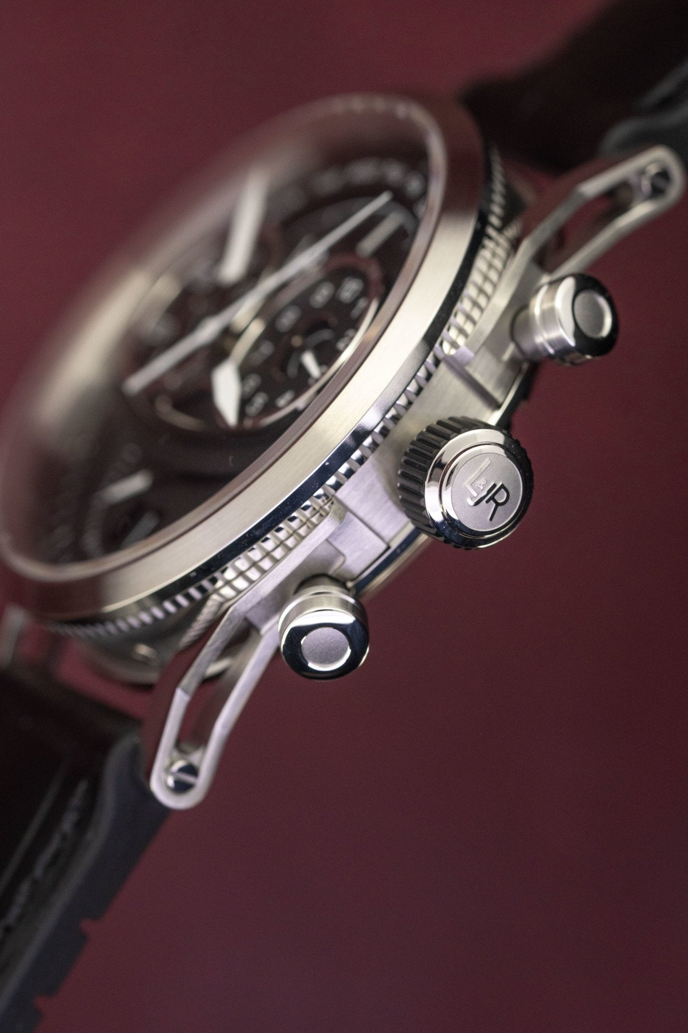 L&Jr Men's Watch Chronograph Day and Date Black S1502-GR8 Sunglasses