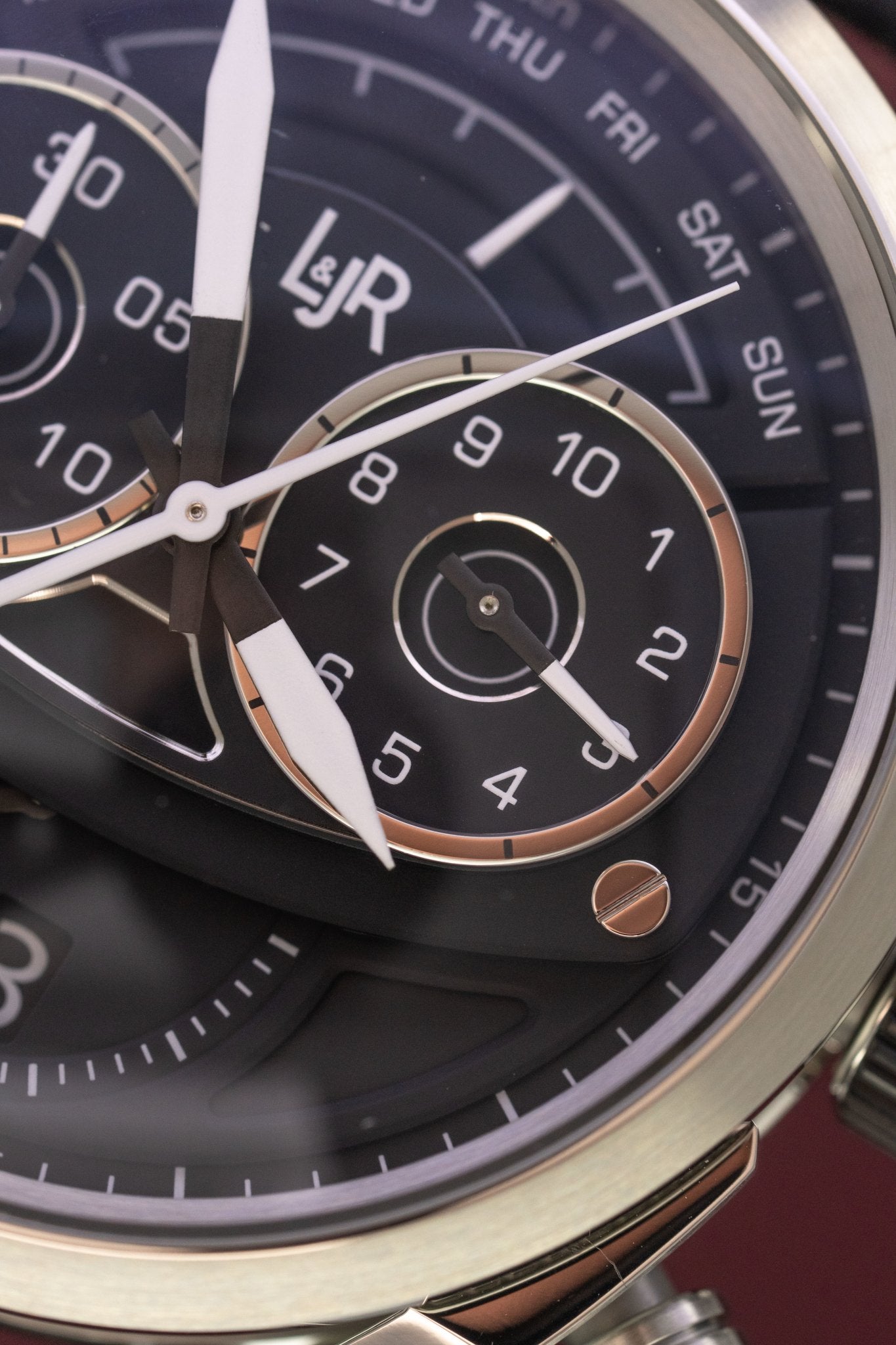 L&Jr Men's Watch Chronograph Day and Date Black S1502-GR8 Sunglasses