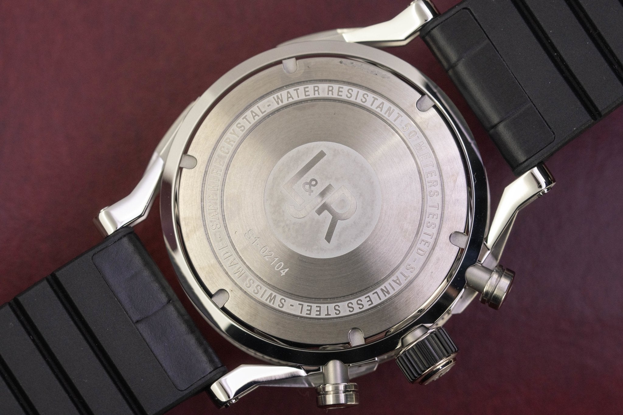 L&Jr Men's Watch Chronograph Day and Date Black S1502-GR8 Sunglasses