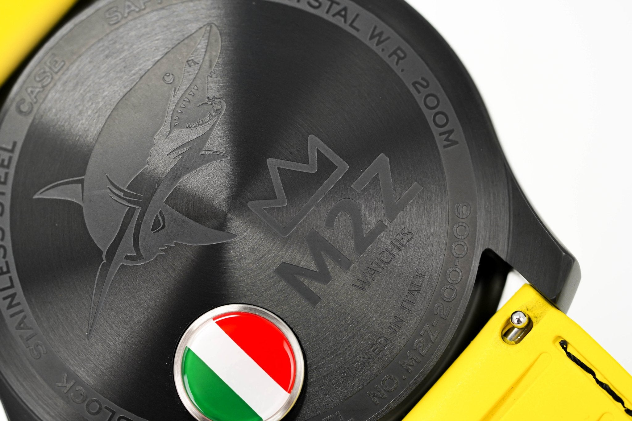 M2Z Men's Watch Diver 200 Yellow IP Black 200-006-GR8 Sunglasses