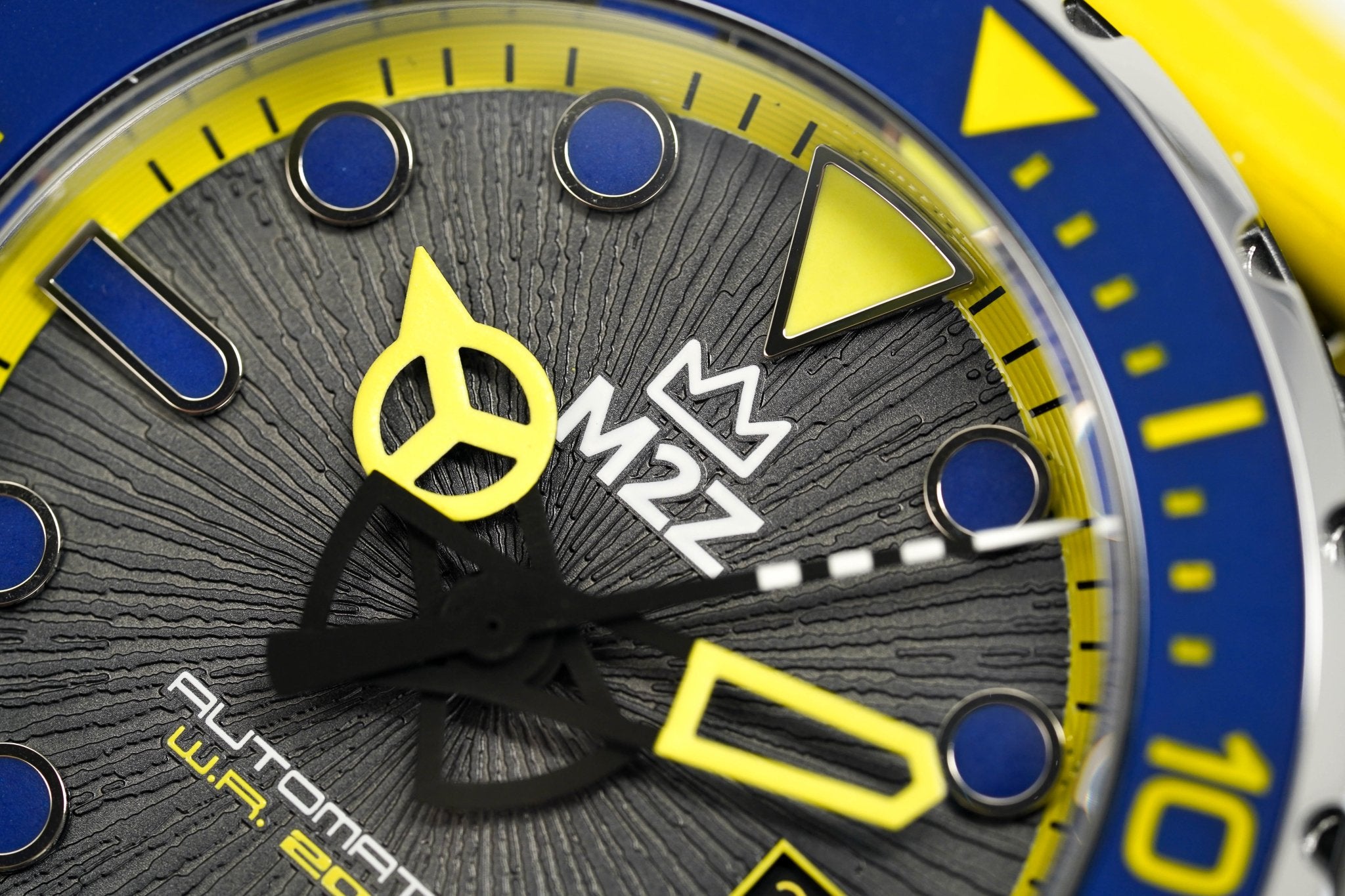 M2Z Men's Watch Diver 200 Yellow IP Black 200-006 - Watches & Crystals