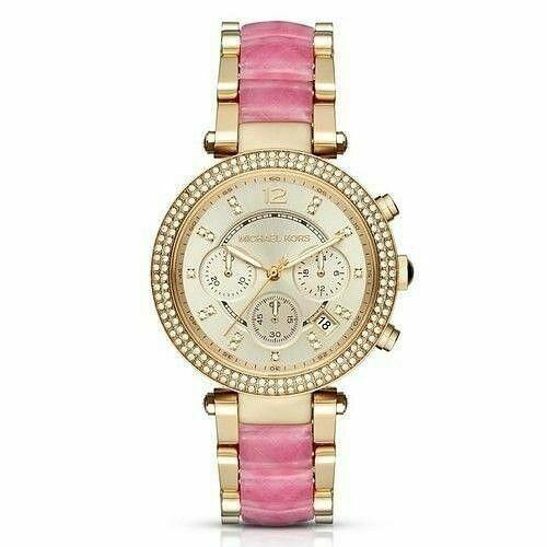 Michael Kors Ladies Watch Chronograph Parker Yellow Gold MK6363 - Watches & Crystals