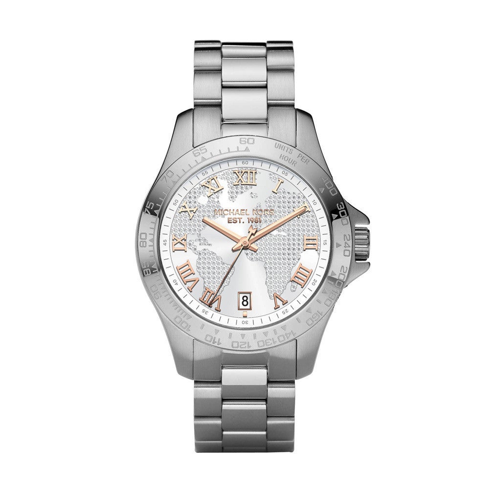 Michael Kors Ladies Watch Layton Silver Pave Dial MK5958 - Watches & Crystals
