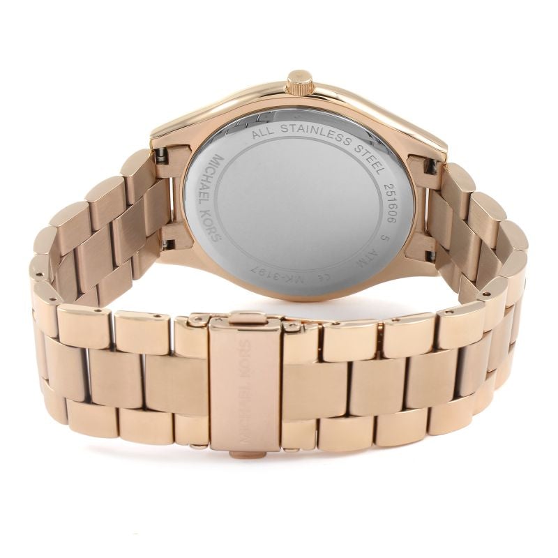 Michael Kors Ladies Watch Slim Runway Rose Gold MK3197 - Watches & Crystals