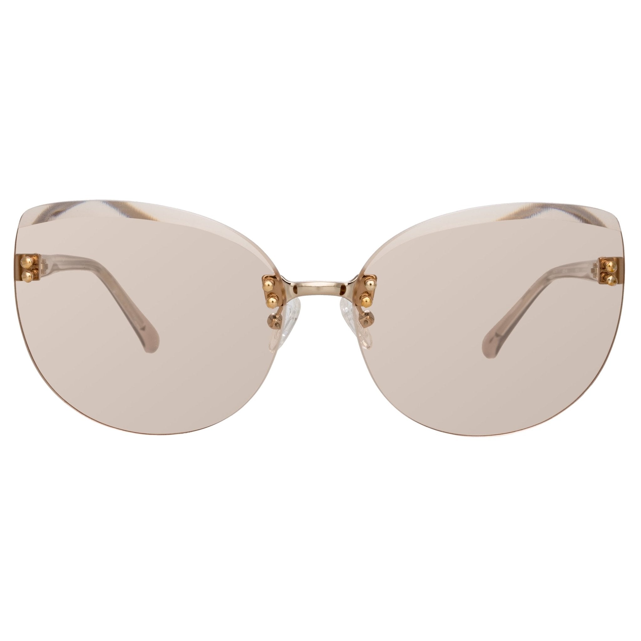 NO 21 Sunglasses Cat Eye Clear Acetate and Rose Gold with CAT1 Peach Lenses - N21S15C5SUN - Watches & Crystals