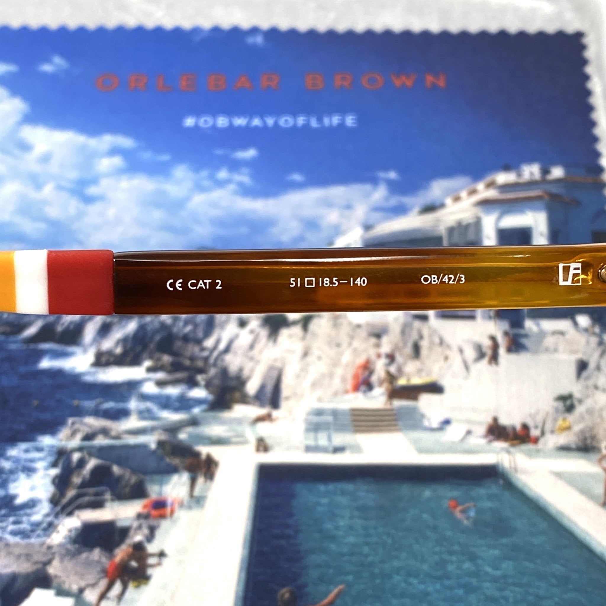 Orlebar Brown Sunglasses Round Amber Tortise Shell and Orange OB42C3SUN-GR8 Sunglasses