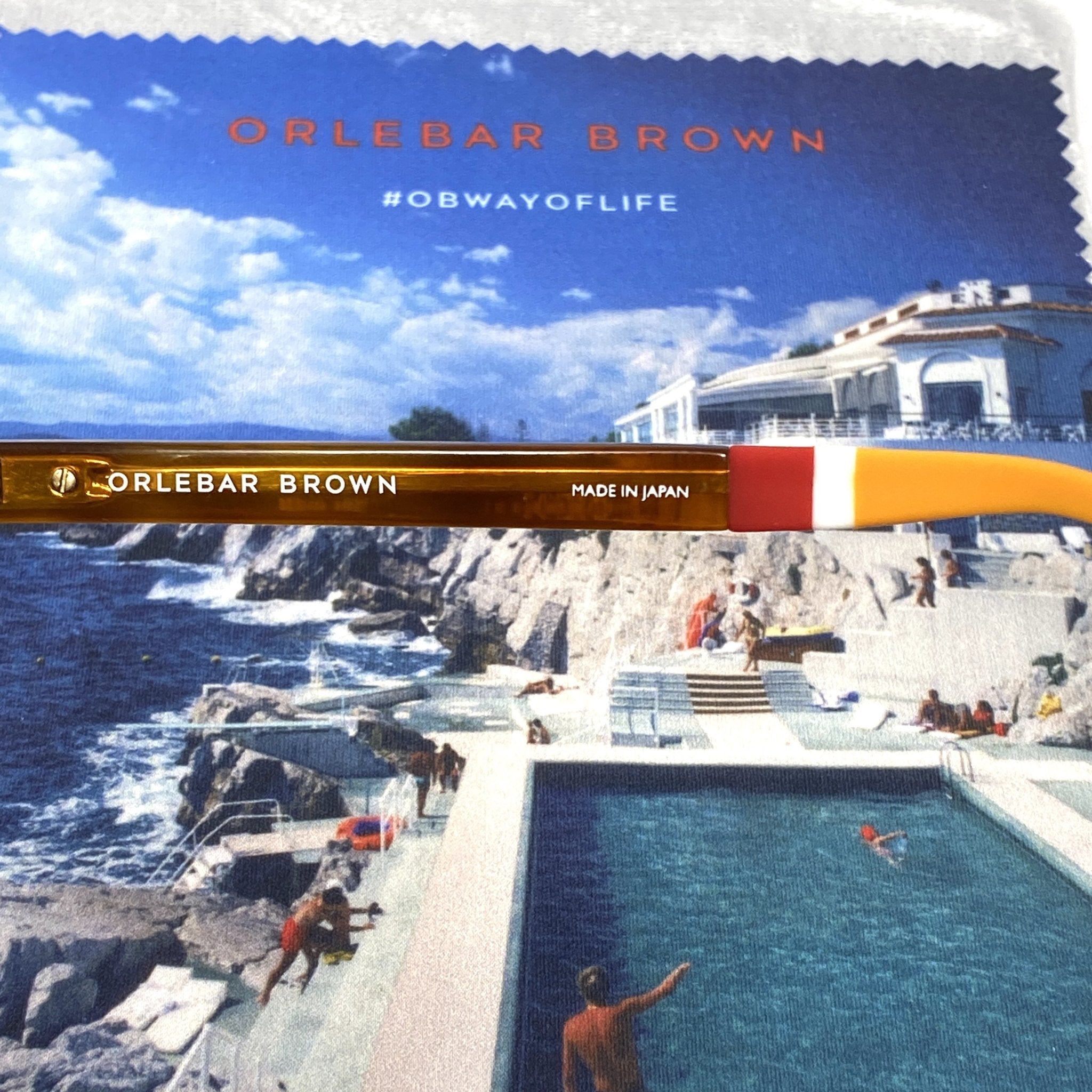 Orlebar Brown Sunglasses Round Amber Tortise Shell and Orange OB42C3SUN-GR8 Sunglasses