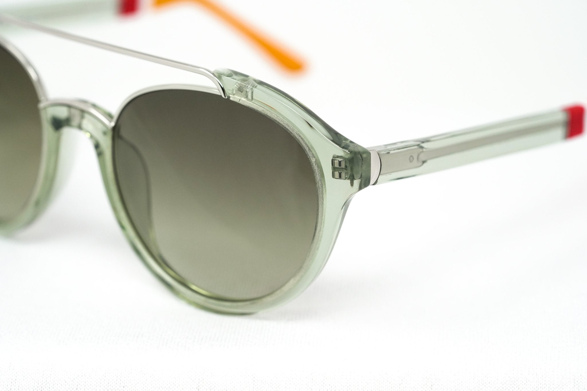 Orlebar Brown Sunglasses Round Transparent Green and Orange-GR8 Sunglasses
