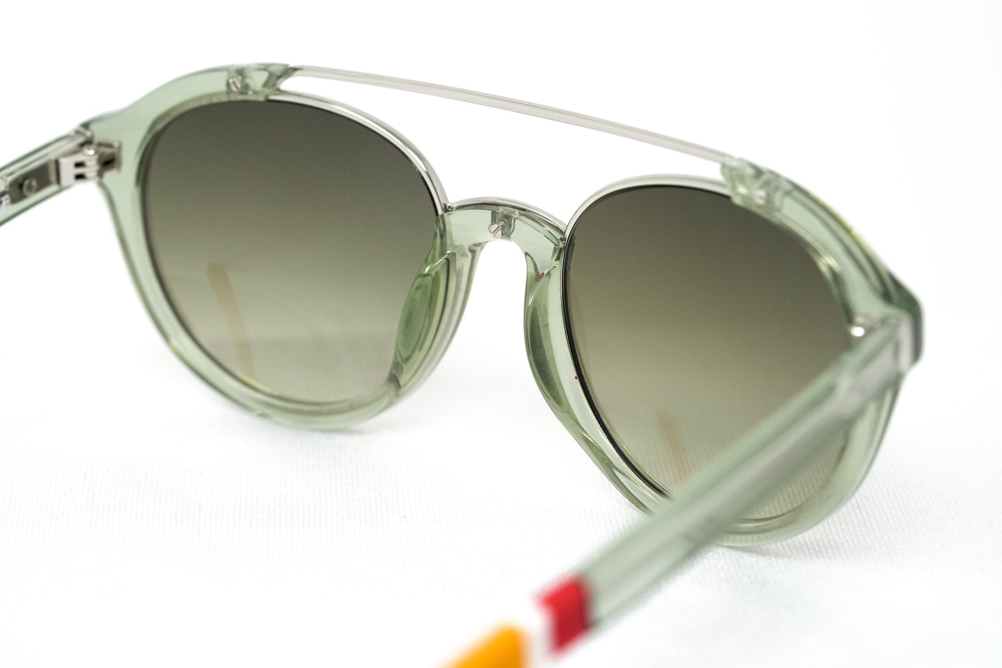 Orlebar Brown Sunglasses Round Transparent Green and Orange-GR8 Sunglasses