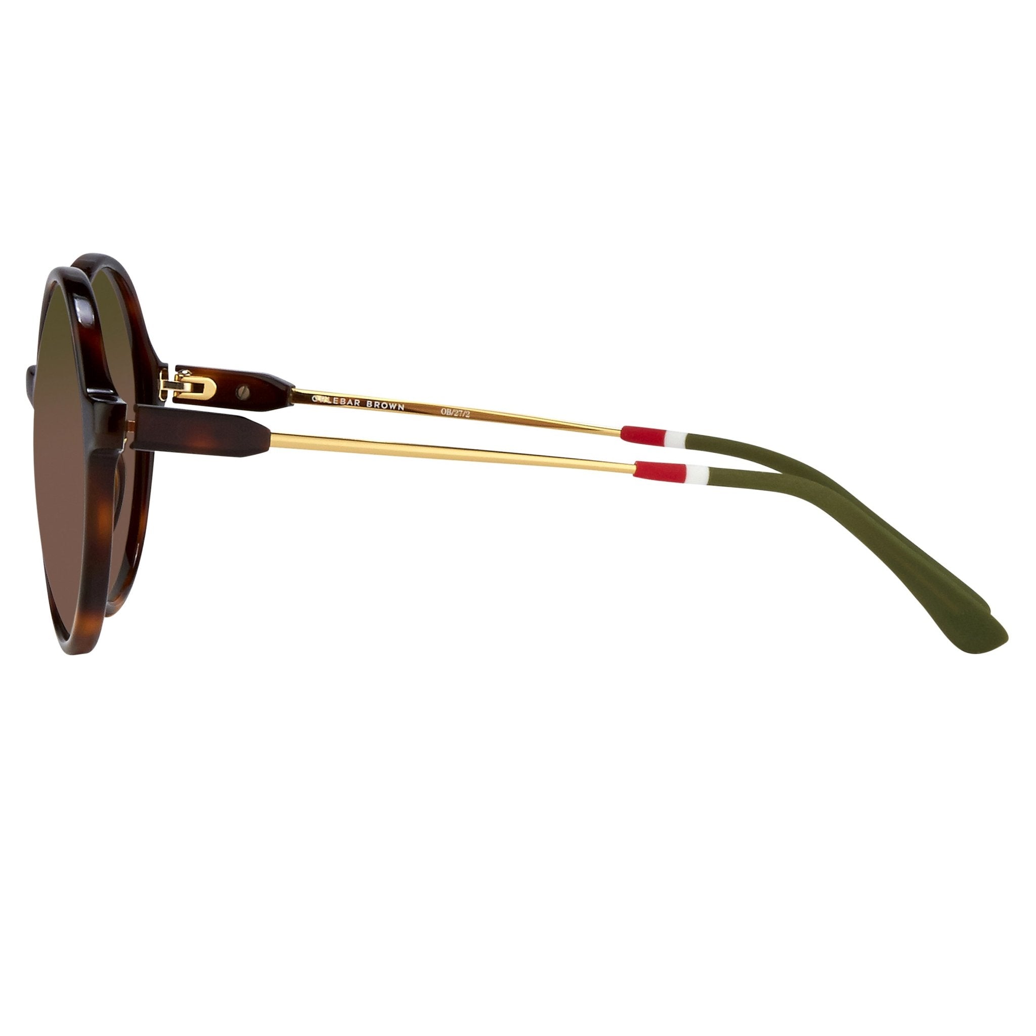 Orlebar Brown Sunglasses Round Tortoise Shell and Brown OB27C2SUN-GR8 Sunglasses