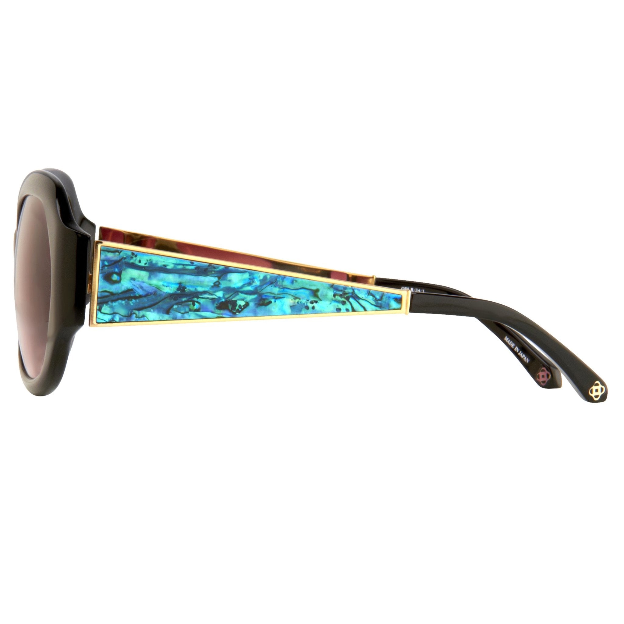 Oscar De La Renta Sunglasses Jackie O Black and Pink-GR8 Sunglasses