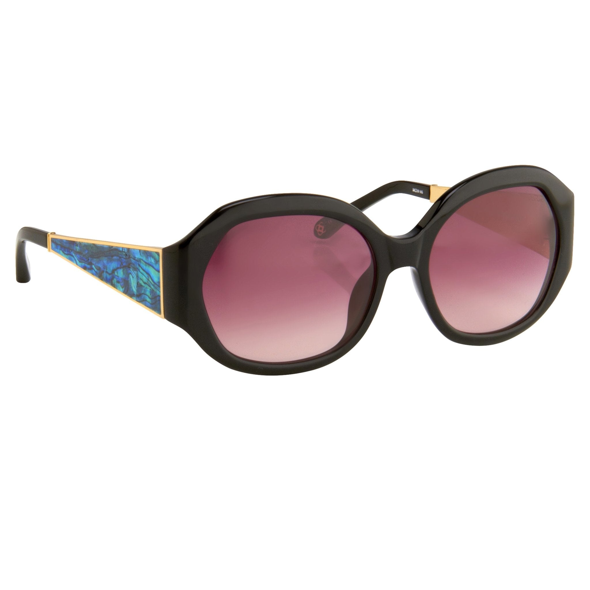Oscar De La Renta Sunglasses Jackie O Black and Pink-GR8 Sunglasses