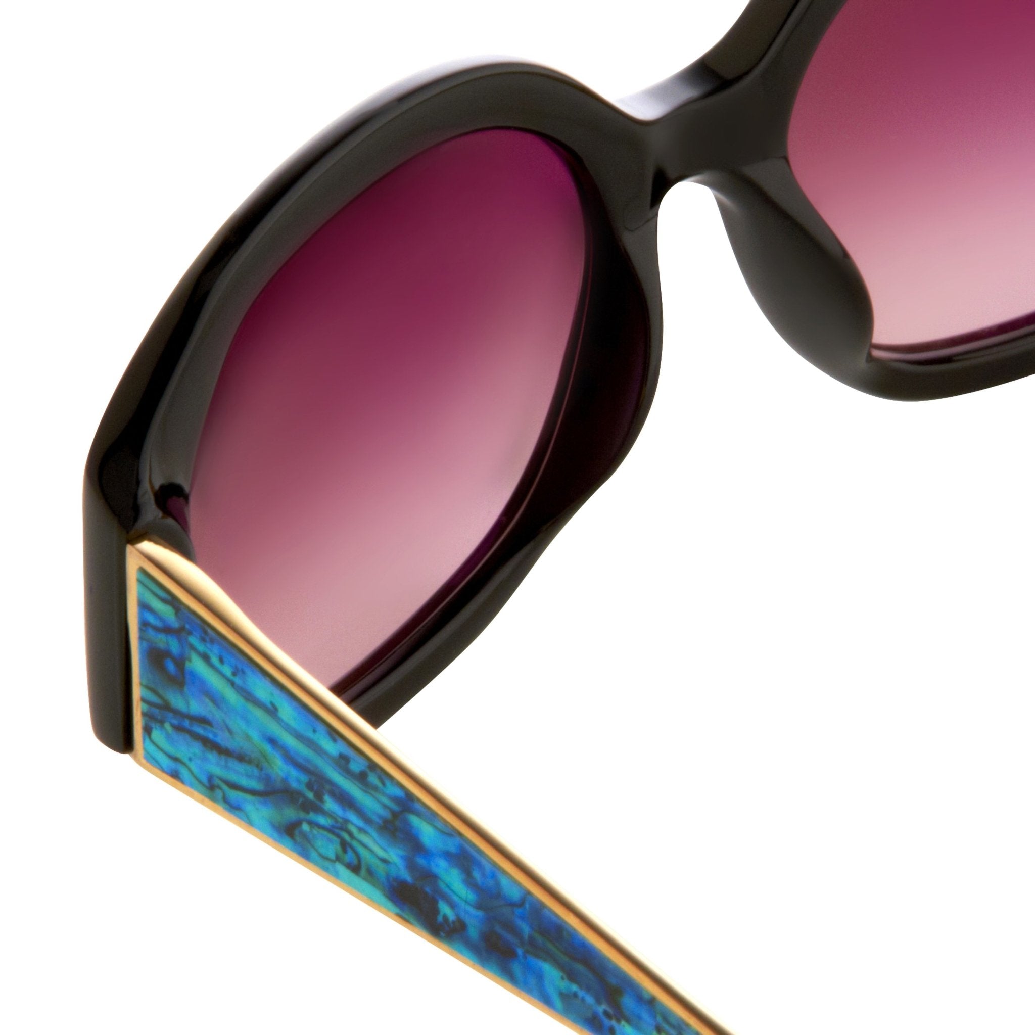 Oscar De La Renta Sunglasses Jackie O Black and Pink-GR8 Sunglasses