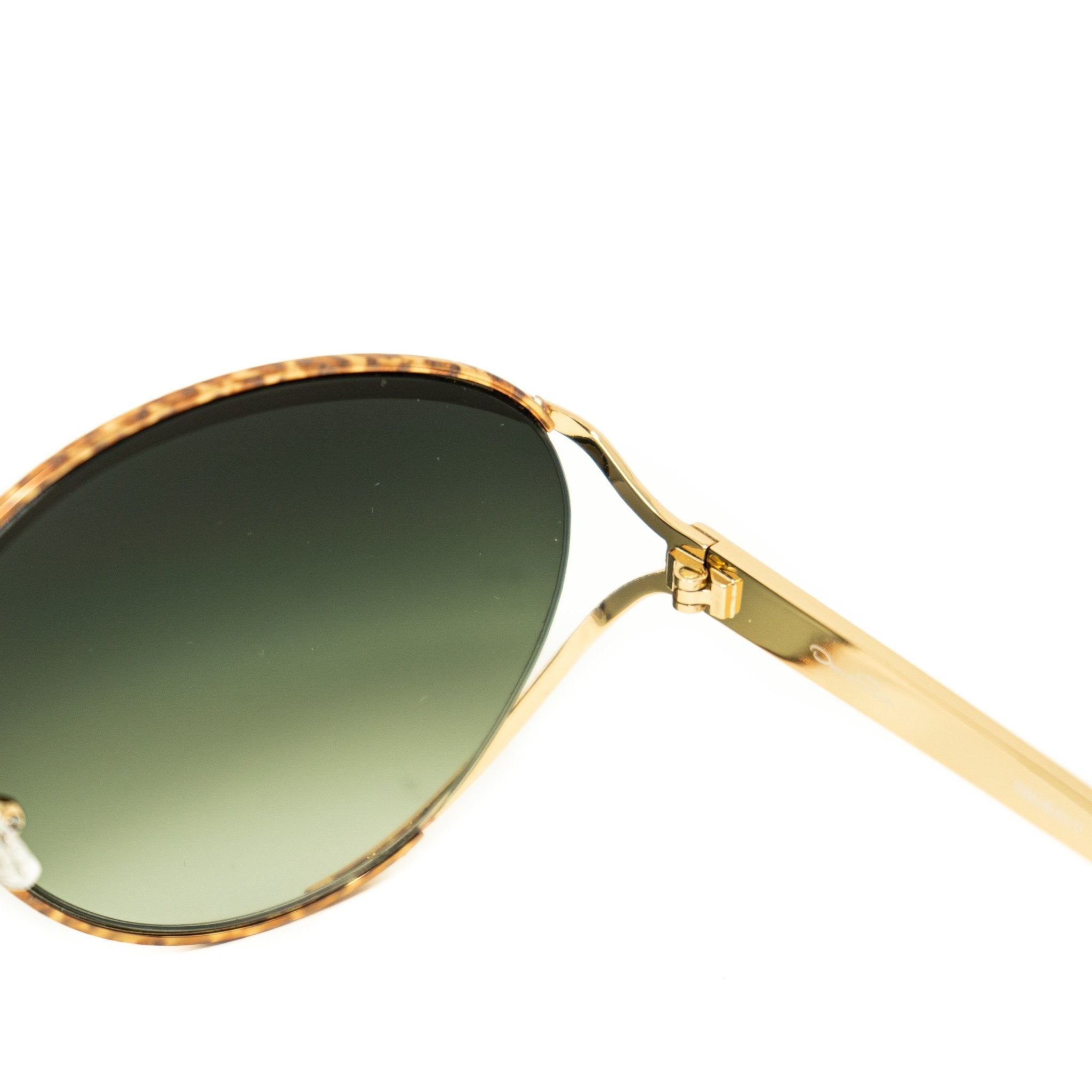 Oscar De La Renta Sunglasses Oval Frame Gold and Green-GR8 Sunglasses