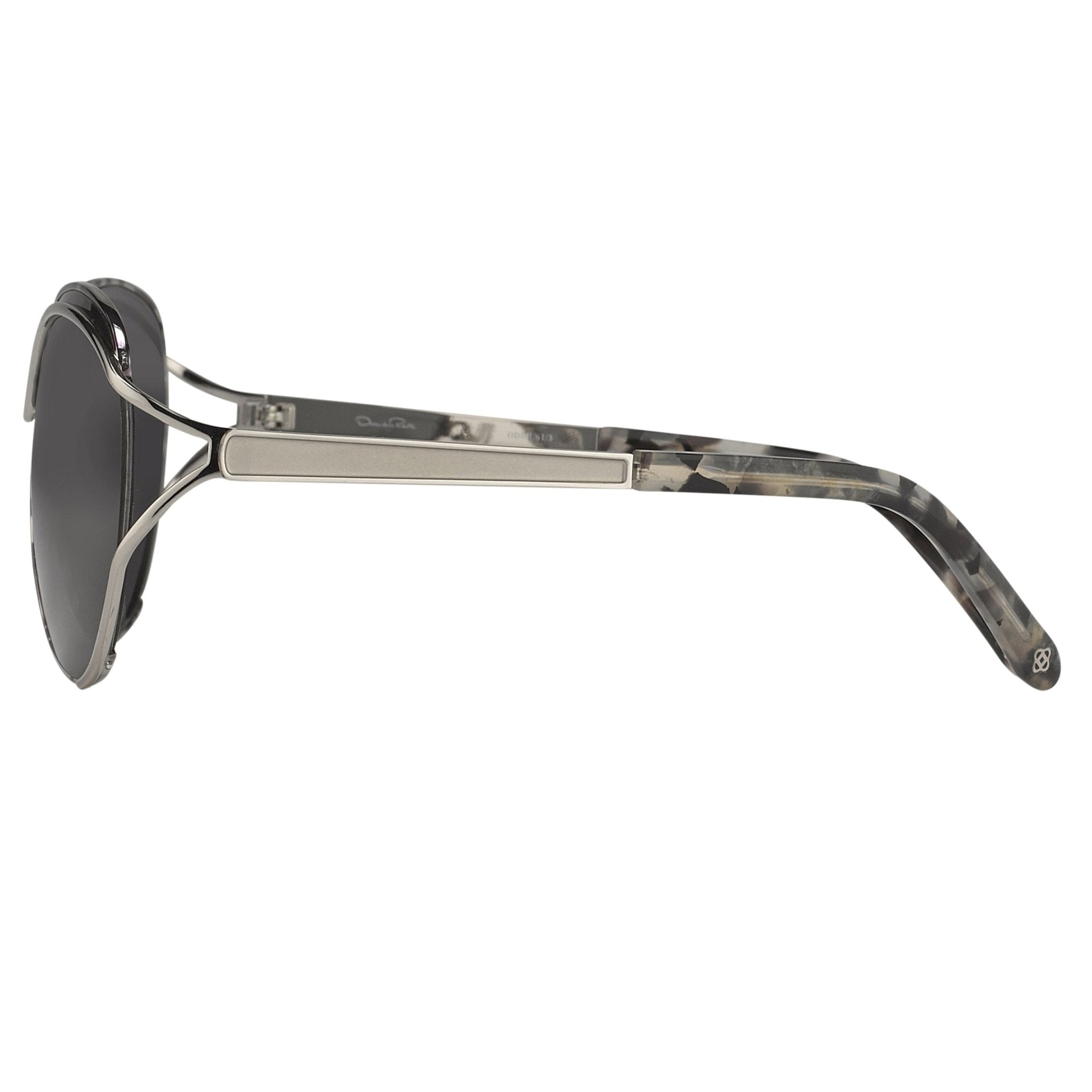 Oscar De La Renta Sunglasses Oval Black White and Grey-GR8 Sunglasses