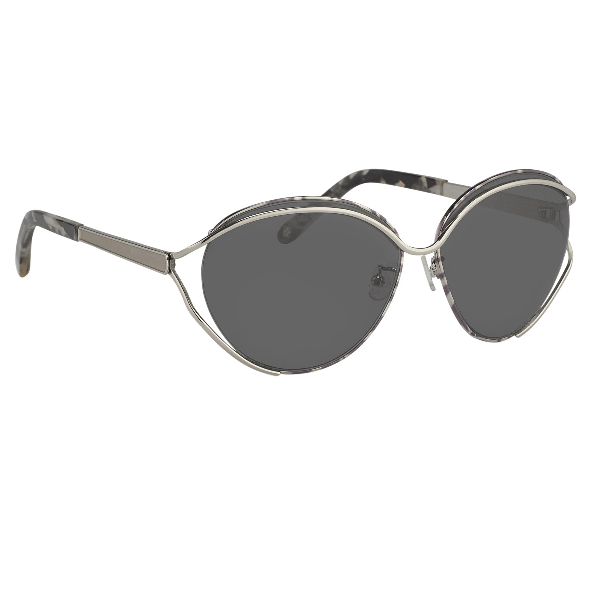 Oscar De La Renta Sunglasses Oval Black White and Grey-GR8 Sunglasses