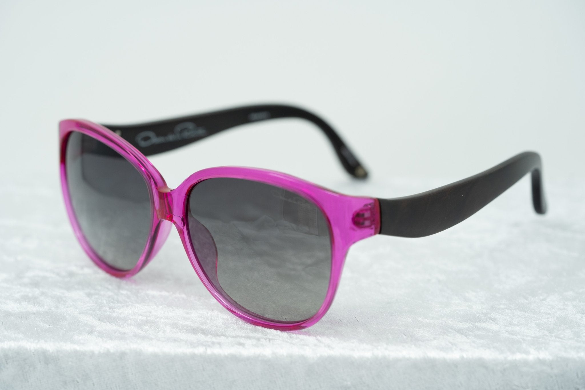 Oscar De La Renta Sunglasses Oval Pink and Dark Grey-GR8 Sunglasses