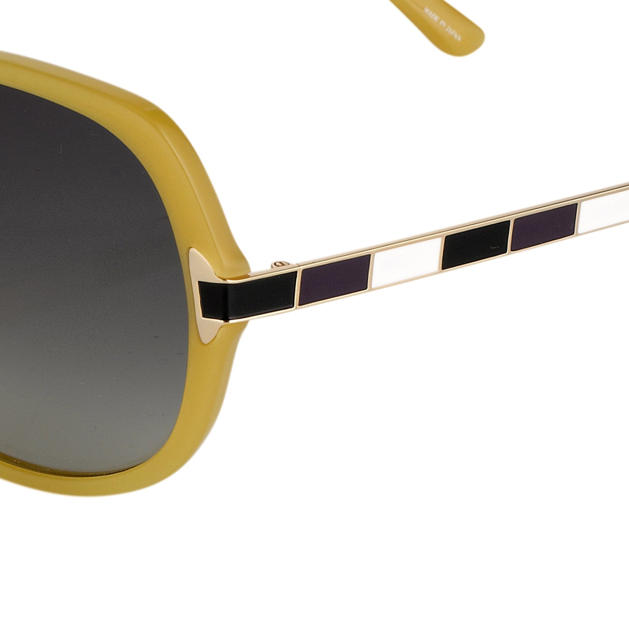 Oscar De La Renta Sunglasses Oversized Frame Beige Enamel Arms and Grey Lenses - ODLR22C4SUN - Watches & Crystals