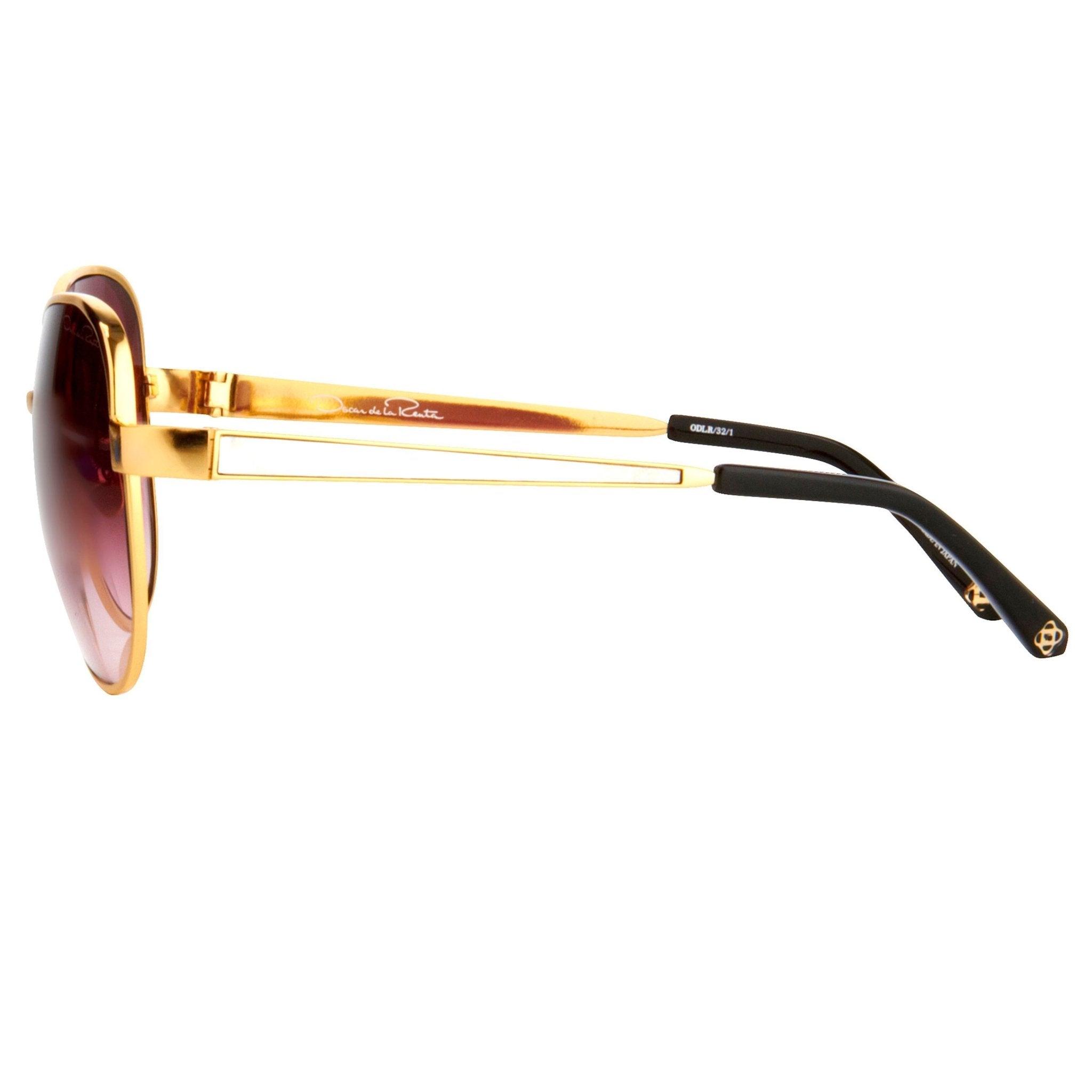 Oscar De La Renta Sunglasses Oversized Gold and Purple-GR8 Sunglasses