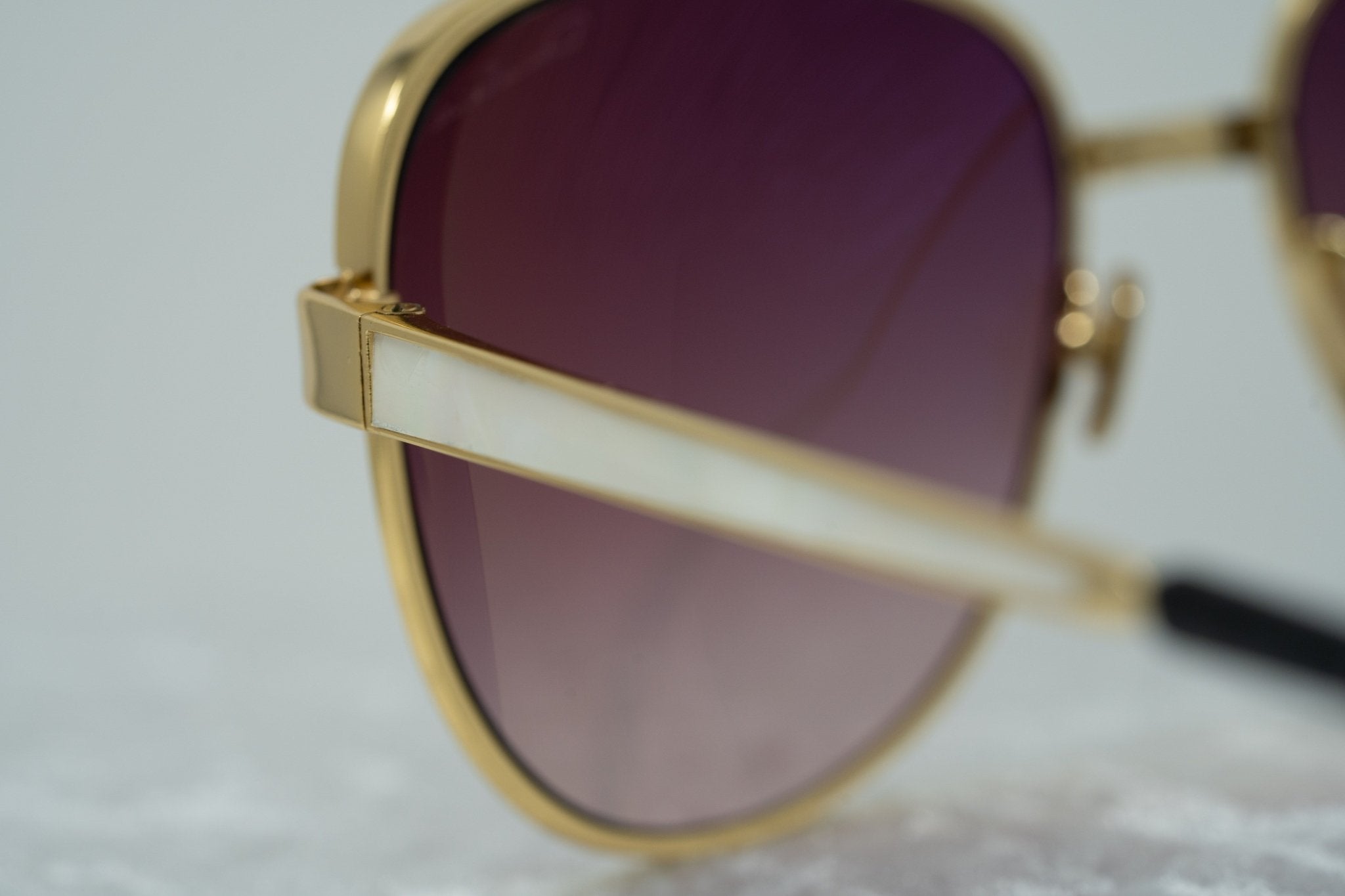 Oscar De La Renta Sunglasses Oversized Gold and Purple-GR8 Sunglasses
