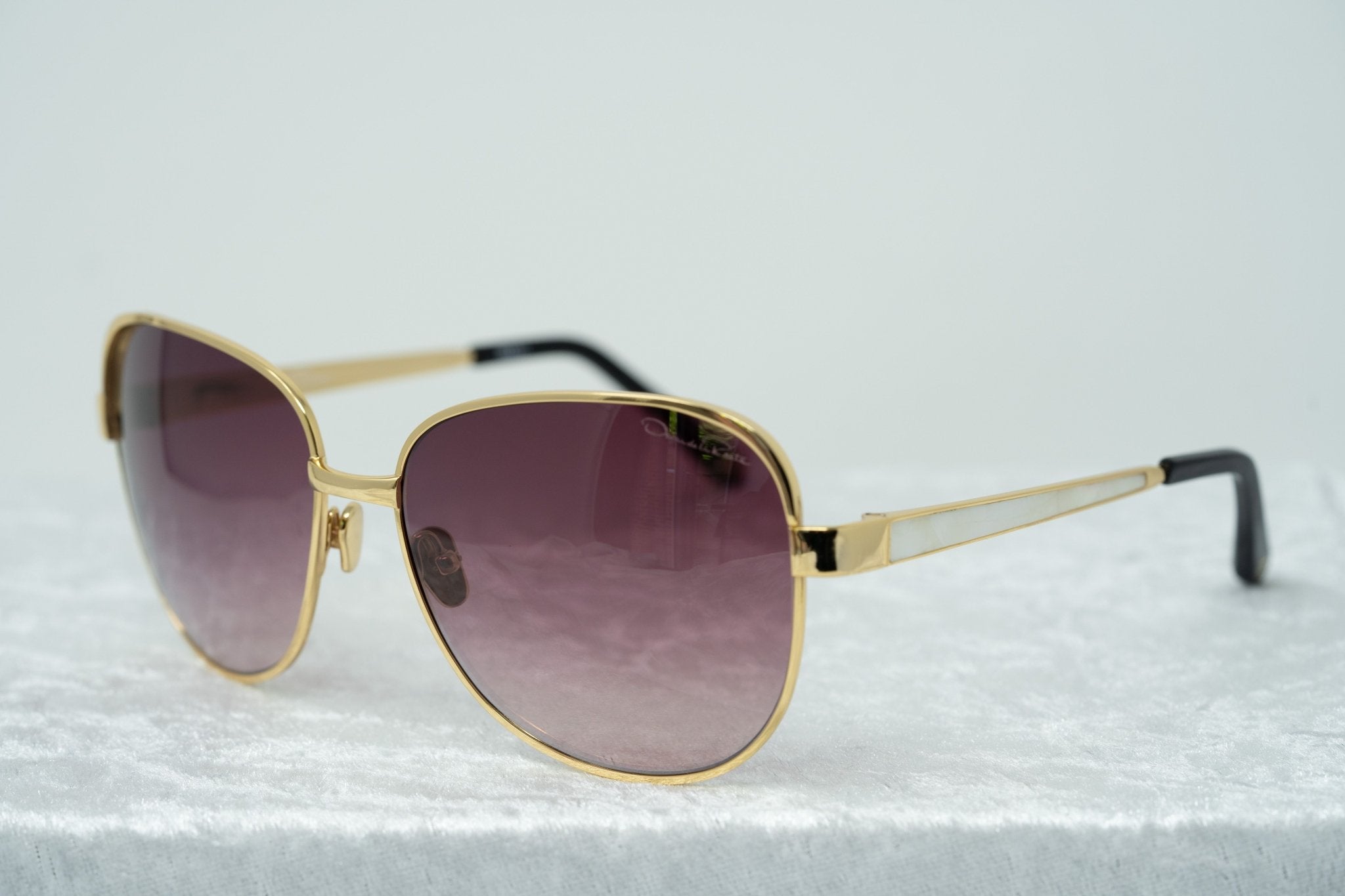 Oscar De La Renta Sunglasses Oversized Gold and Purple-GR8 Sunglasses