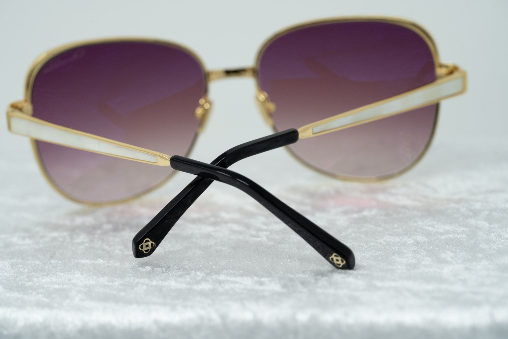 Oscar De La Renta Sunglasses Oversized Gold and Purple-GR8 Sunglasses