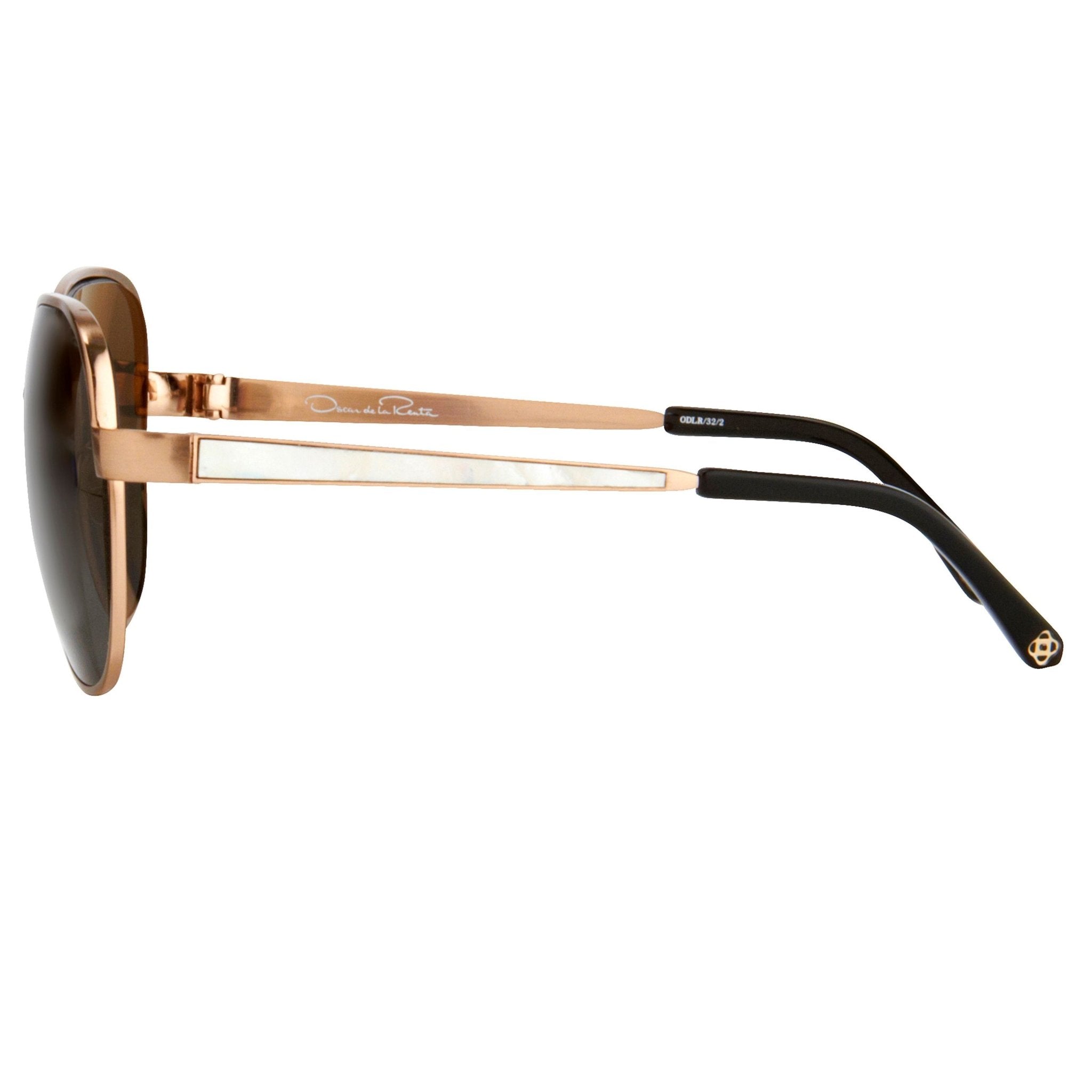 Oscar De La Renta Sunglasses Oversized Rose Gold and Green-GR8 Sunglasses