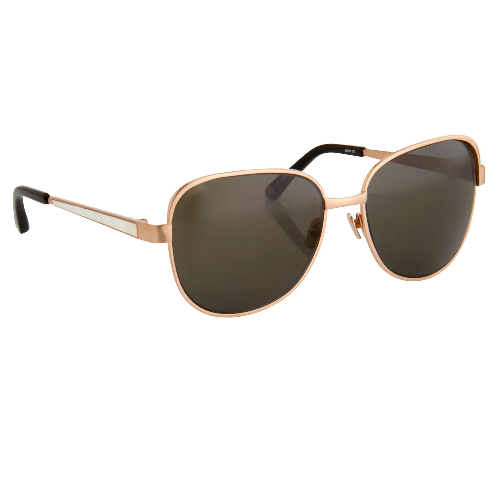 Oscar De La Renta Sunglasses Oversized Frame Rose Gold and Green Lenses Category 3 - ODLR32C2SUN - Watches & Crystals