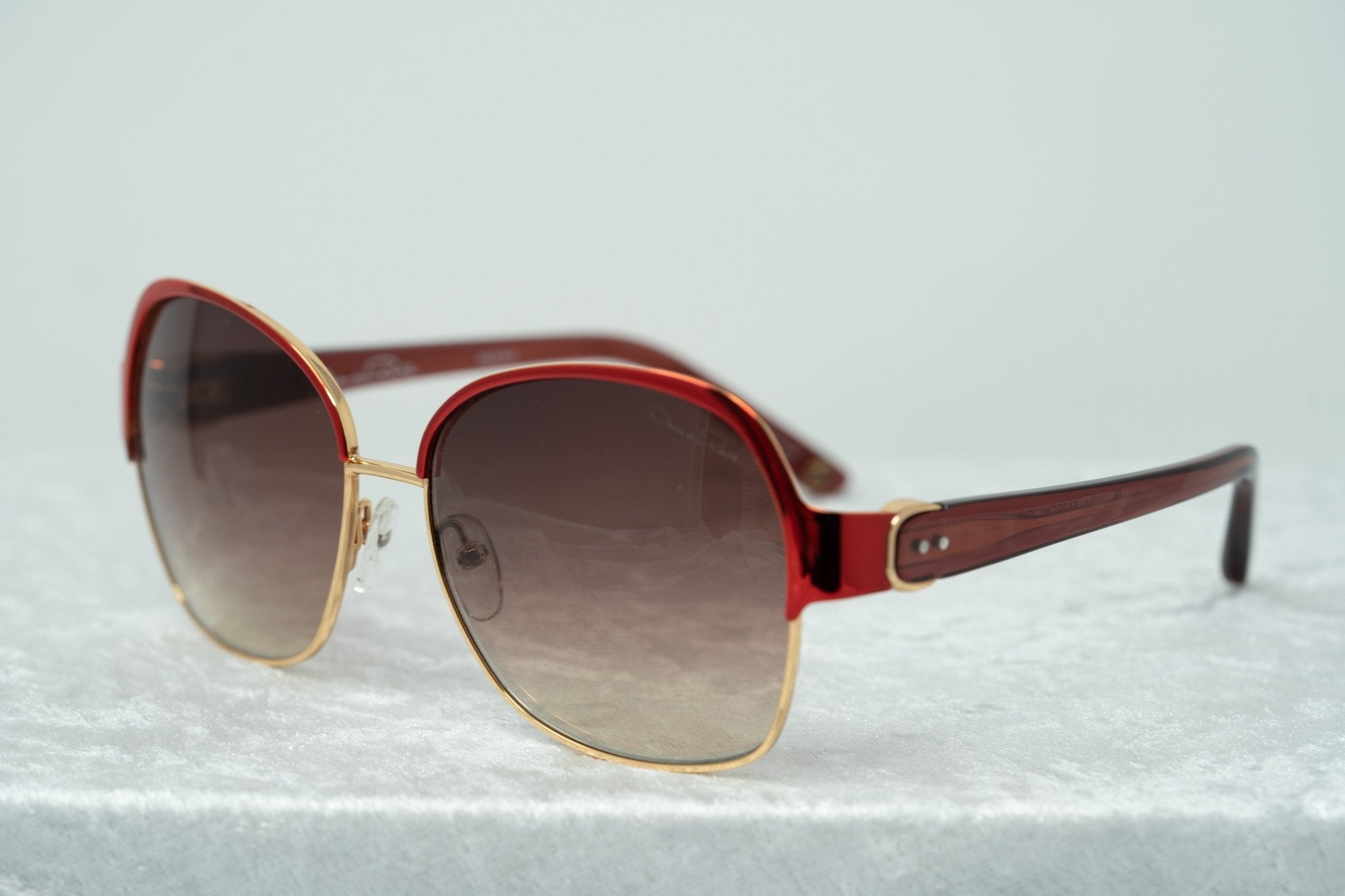Oscar De La Renta Sunglasses Oversized Russian Gold Red and Grey-GR8 Sunglasses