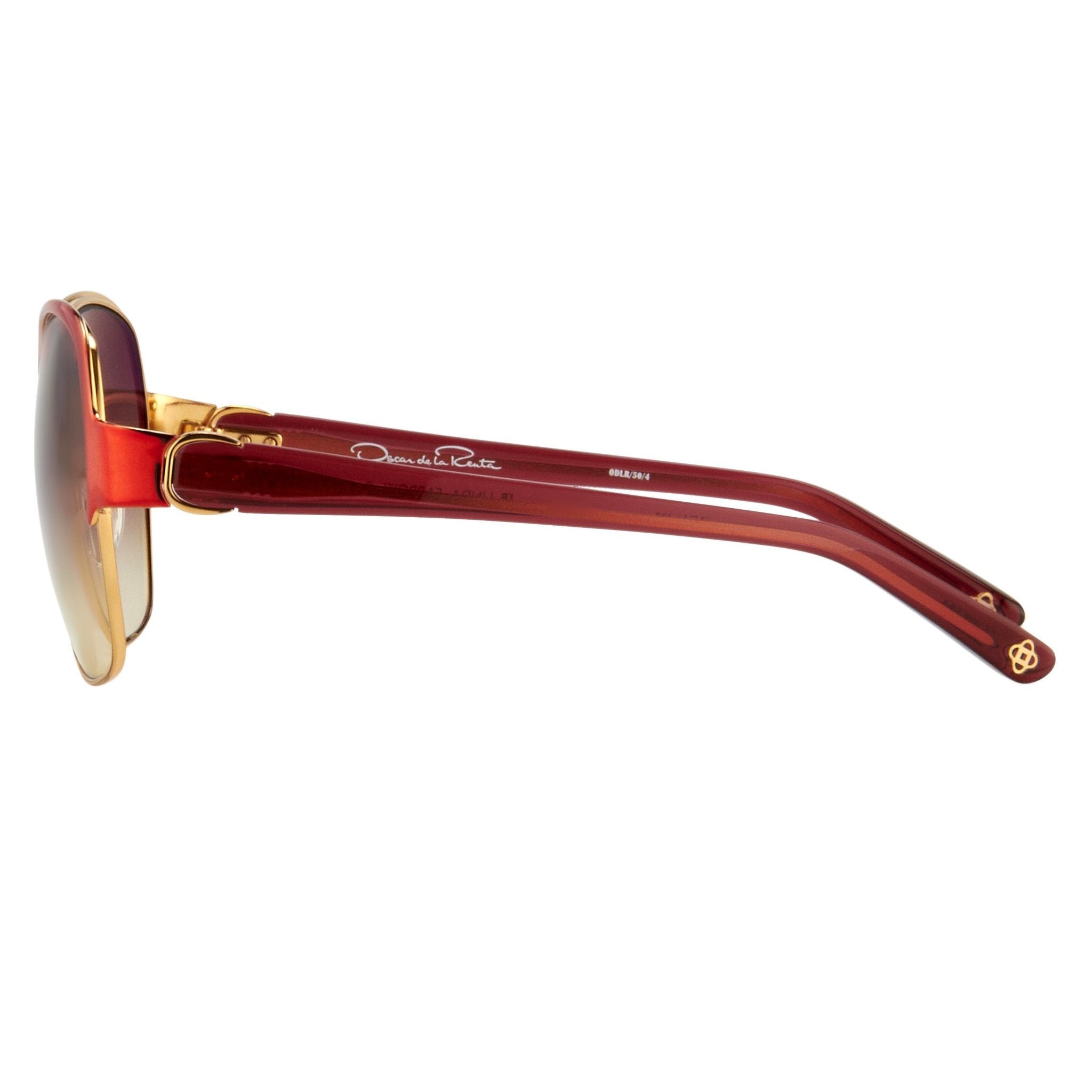 Oscar De La Renta Sunglasses Oversized Russian Gold Red and Grey-GR8 Sunglasses