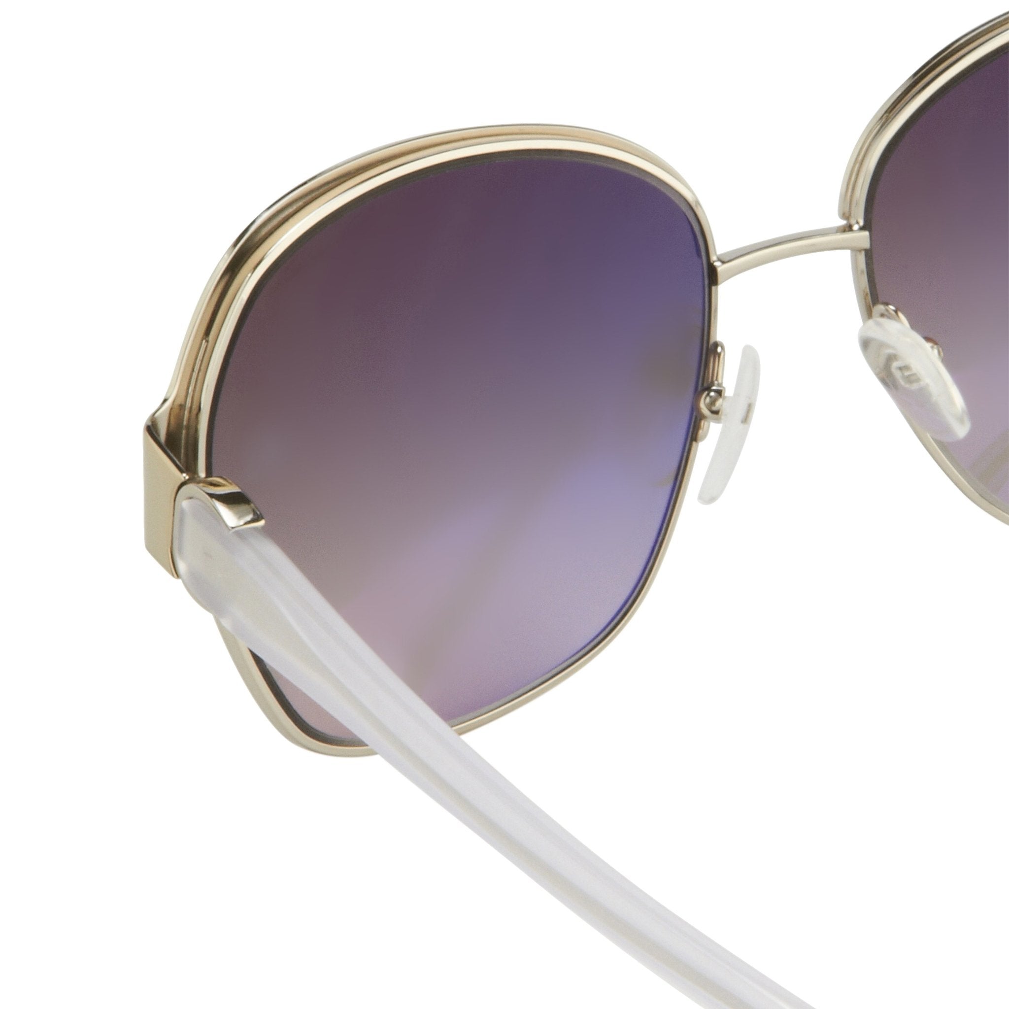 Oscar De La Renta Sunglasses Oversized Silver Light Oyster and Grey-GR8 Sunglasses