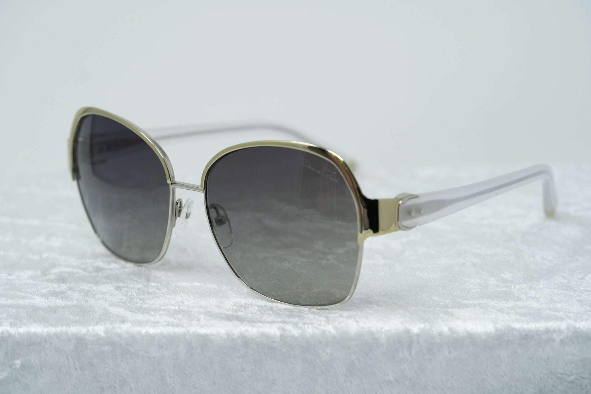 Oscar De La Renta Sunglasses Oversized Silver Light Oyster and Grey-GR8 Sunglasses