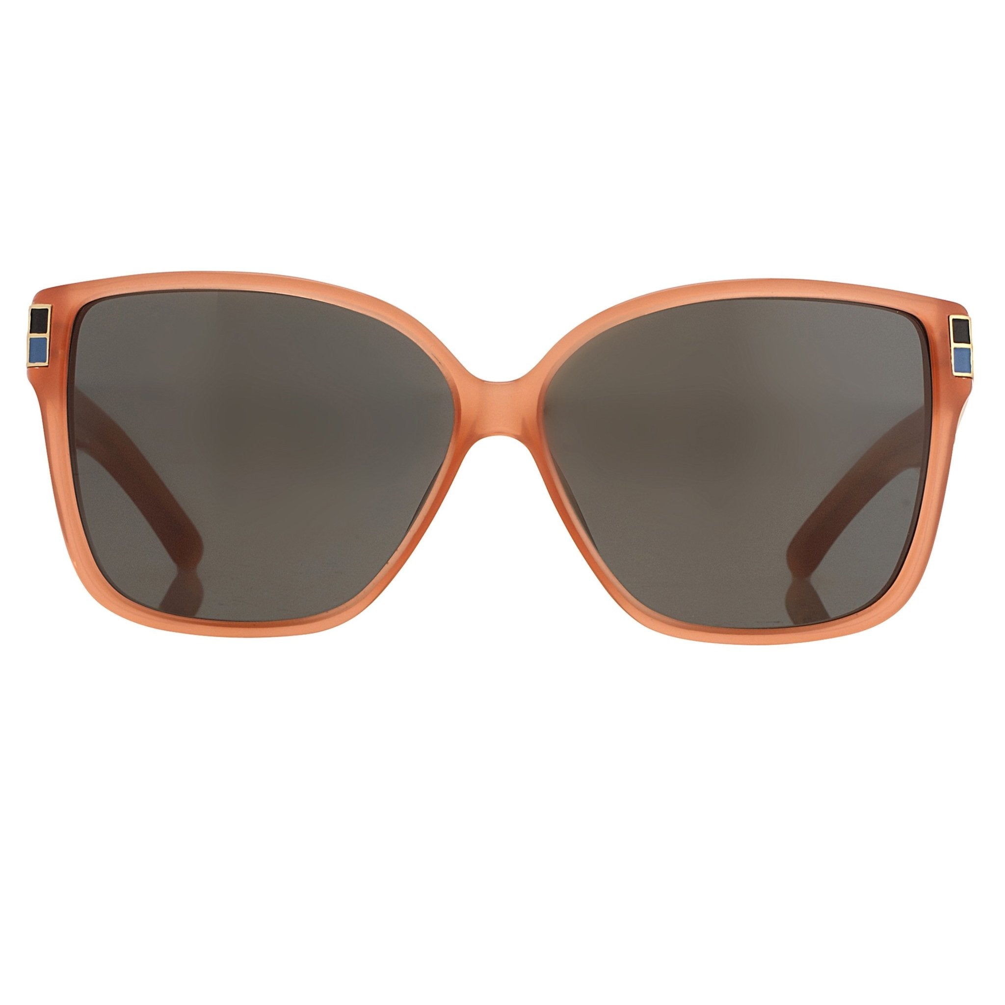 Oscar De La Renta Sunglasses Oversized Orange Enamel Arms and Green Lenses Category 3 - ODLR21C5SUN - Watches & Crystals