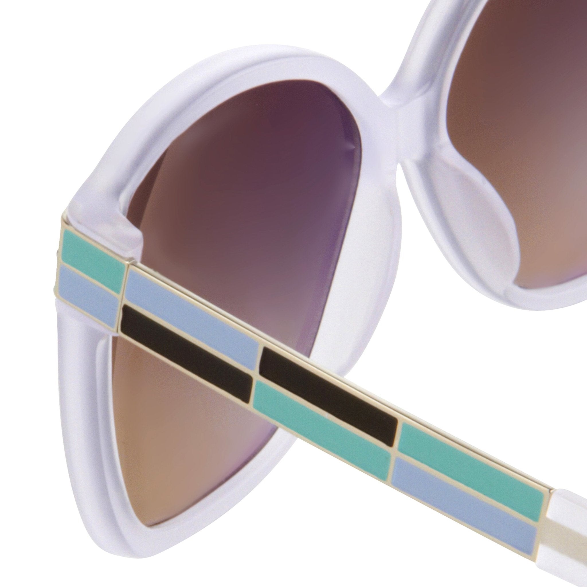 Oscar De La Renta Sunglasses Oversized White and Green-GR8 Sunglasses