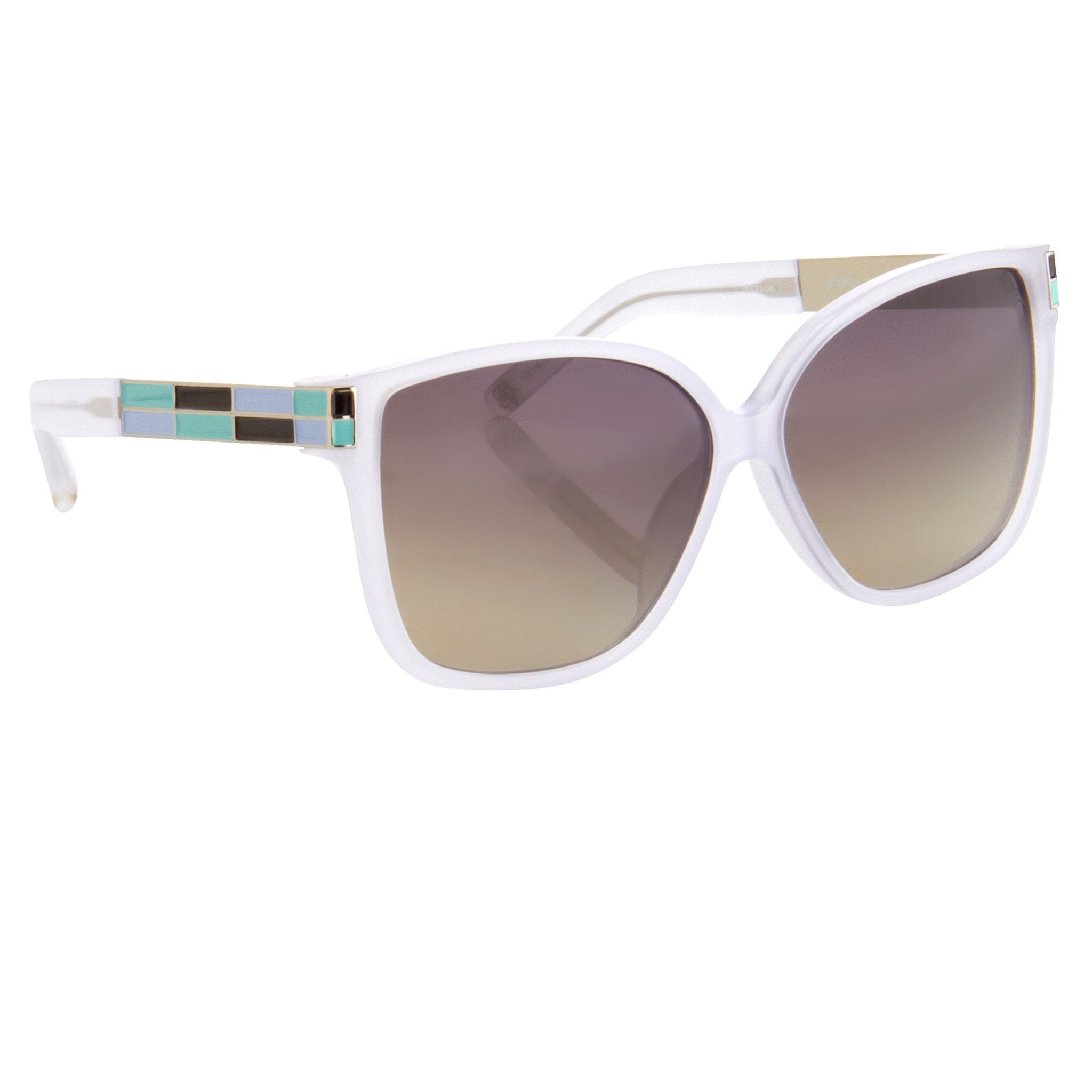 Oscar De La Renta Sunglasses Oversized White and Green-GR8 Sunglasses