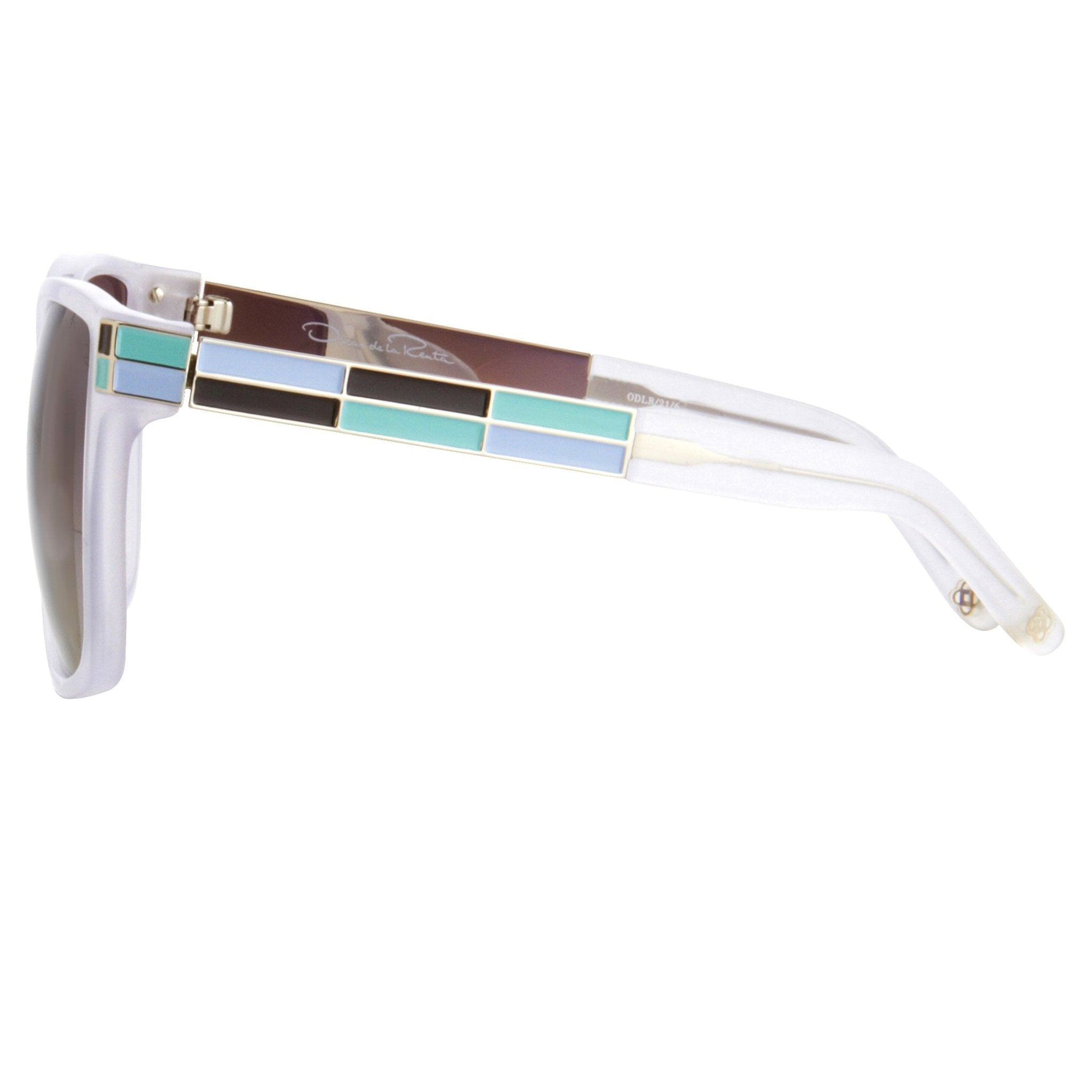 Oscar De La Renta Sunglasses Oversized White and Green-GR8 Sunglasses
