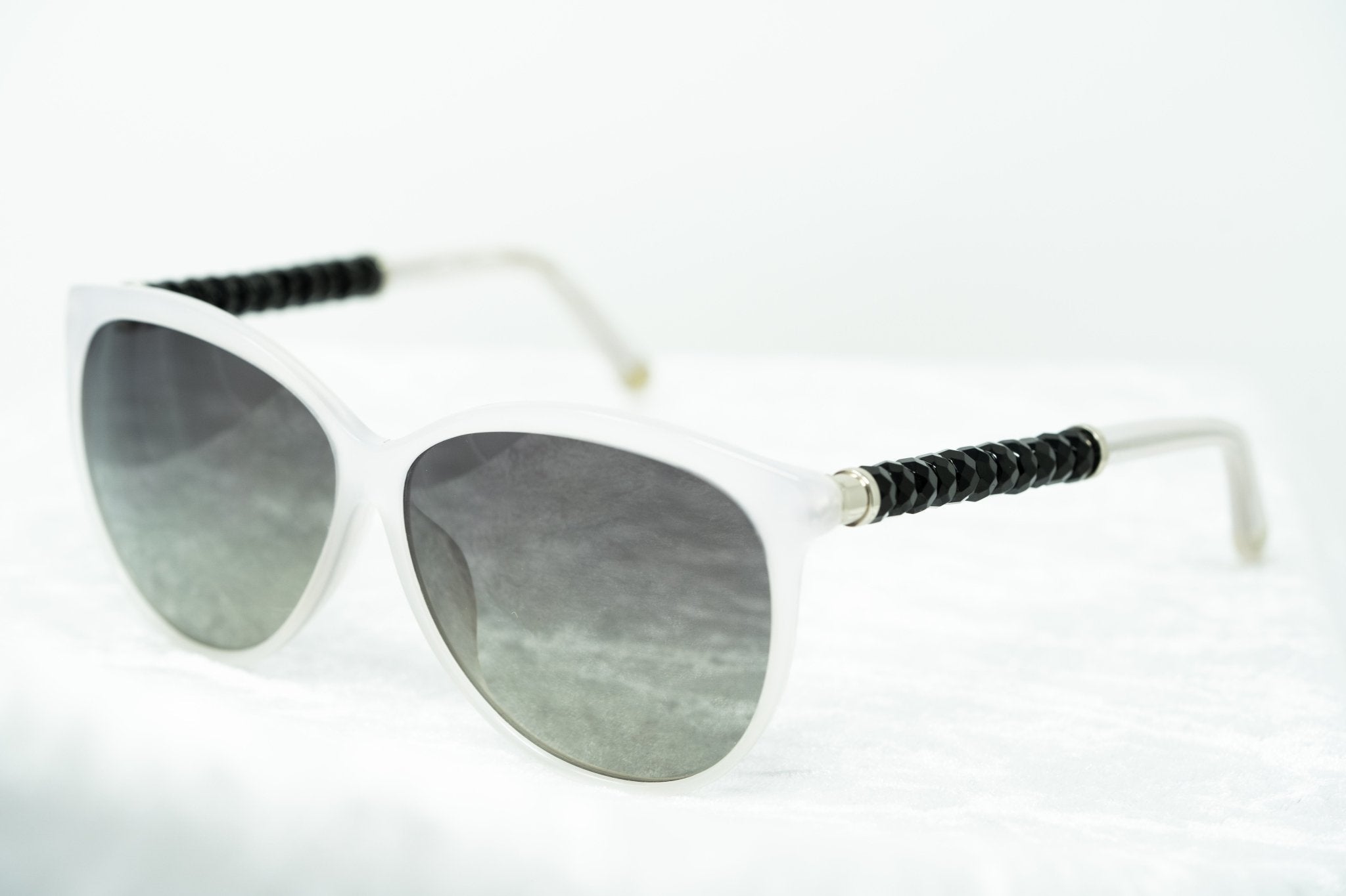 Oscar De La Renta Women Sunglasses Beads Oversized Frame Ivory and Grey Lenses - ODLR31C3SUN - Watches & Crystals