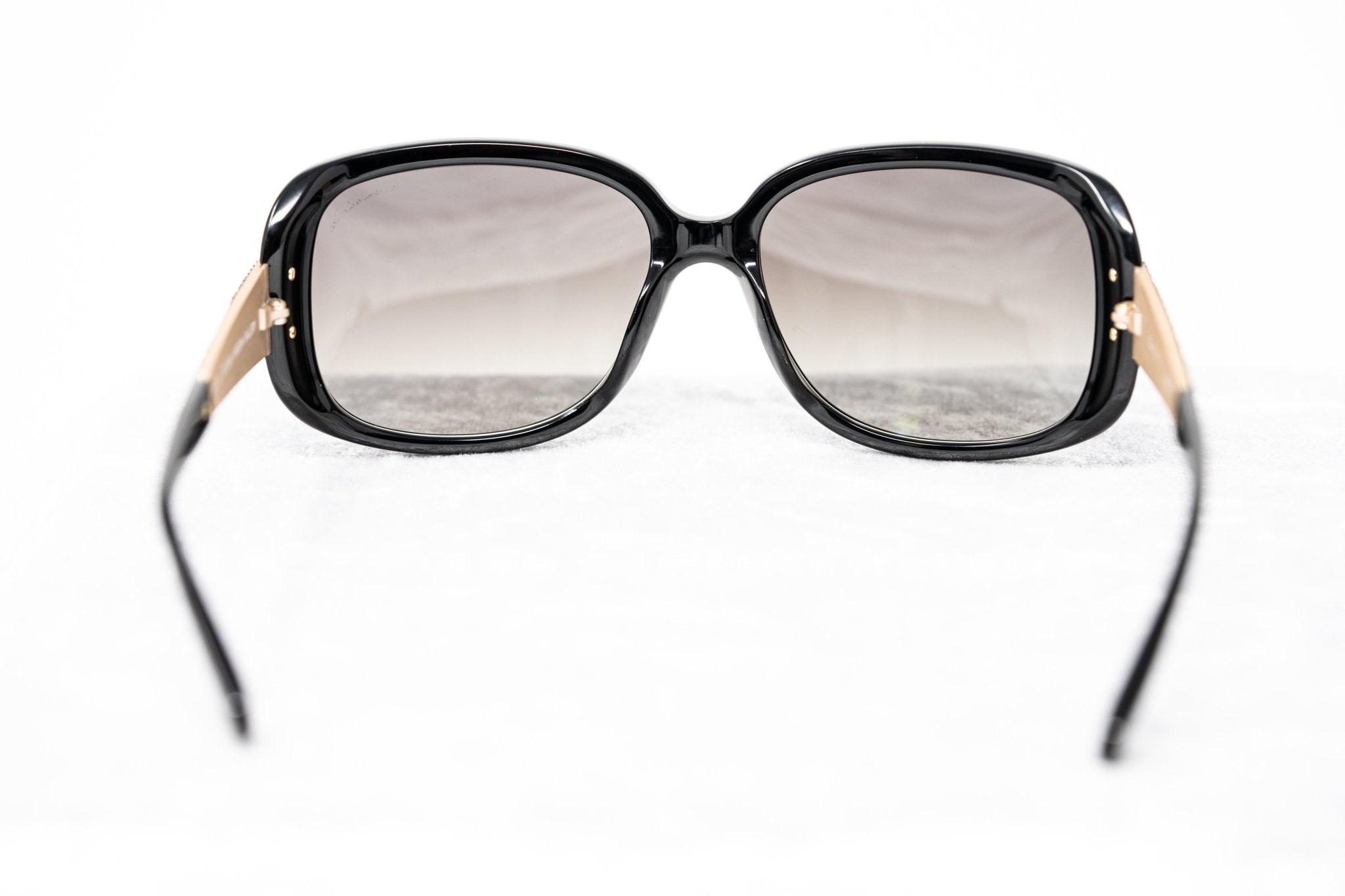 Oscar De La Renta Women Sunglasses Crystals Oversized Frame Black and Grey Graduated Lenses - ODLR64C1SUN - Watches & Crystals