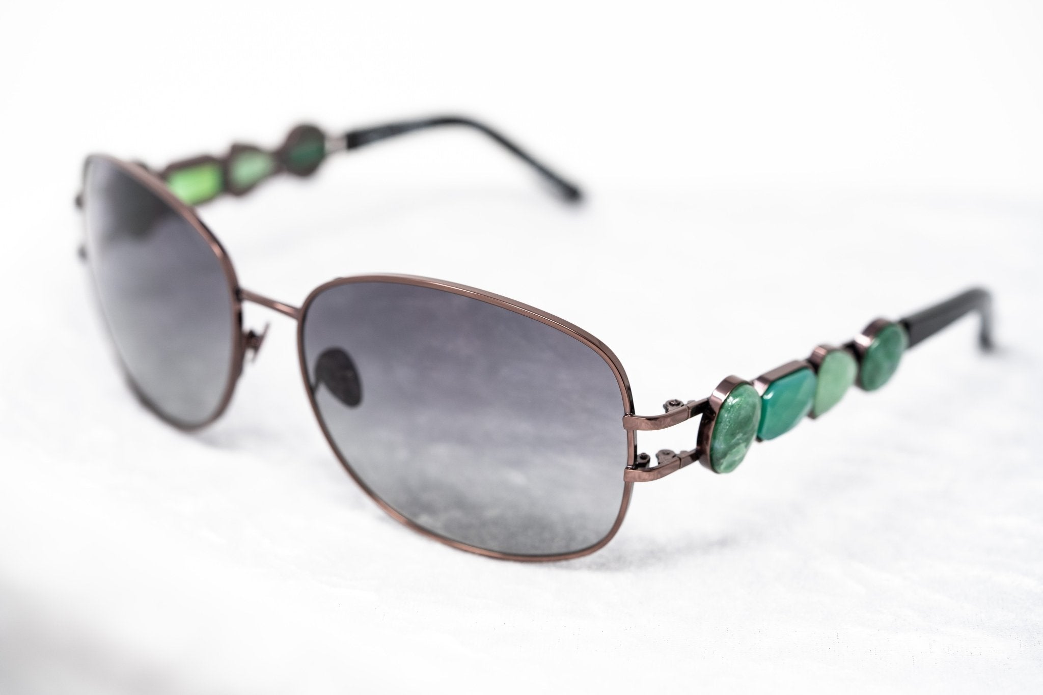 Oscar De La Renta Sunglasses Oval Bronze and Green-GR8 Sunglasses