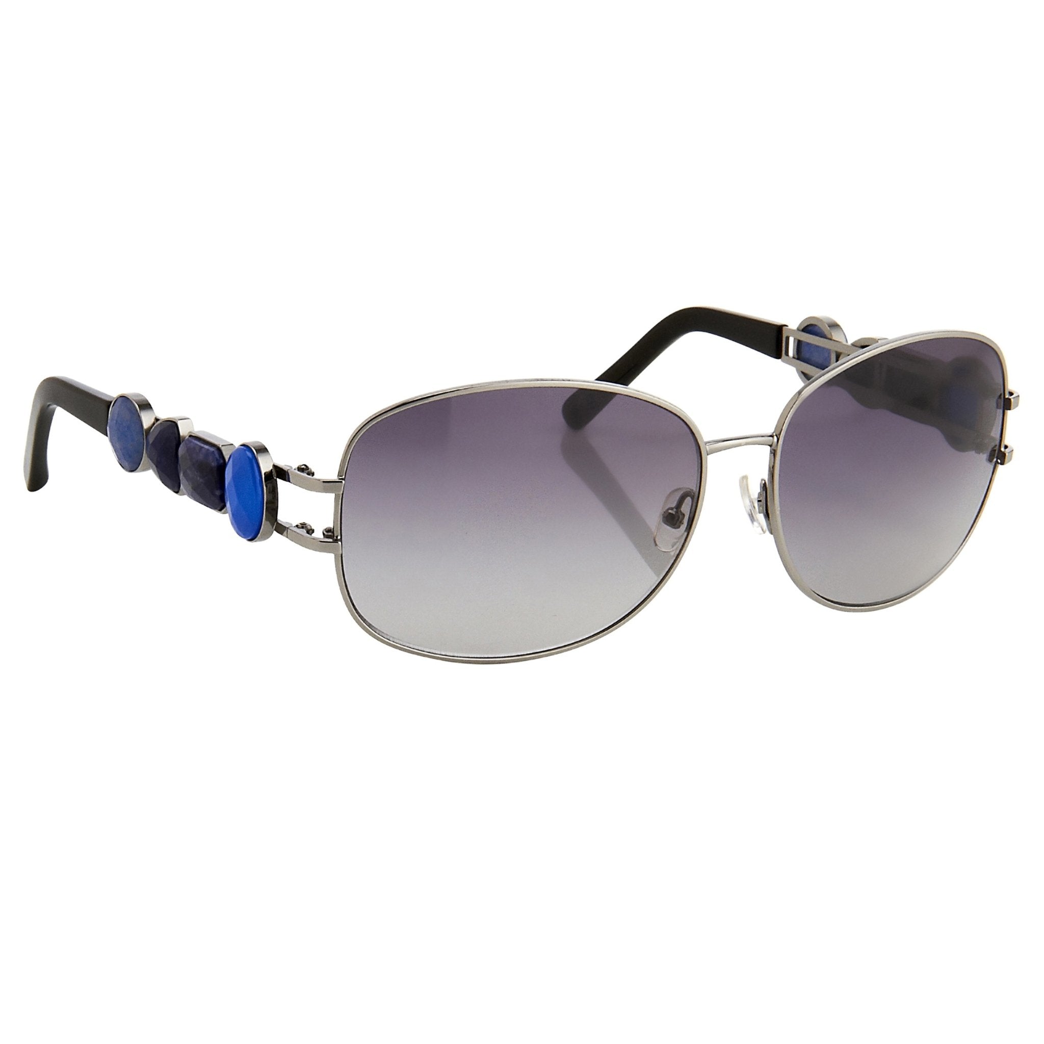 Oscar De La Renta Sunglasses Oval Gun Metal and Grey-GR8 Sunglasses