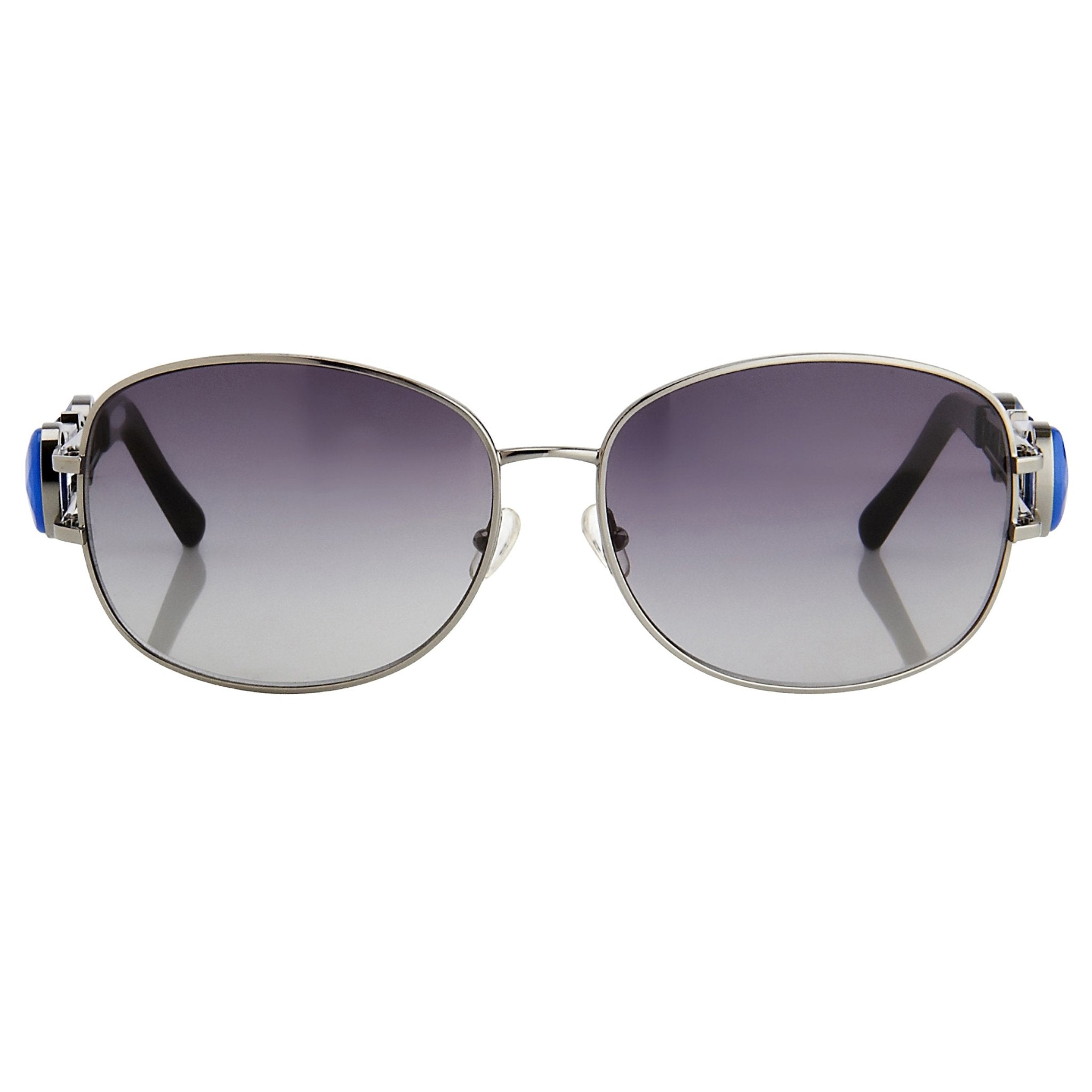Oscar De La Renta Sunglasses Oval Gun Metal and Grey-GR8 Sunglasses